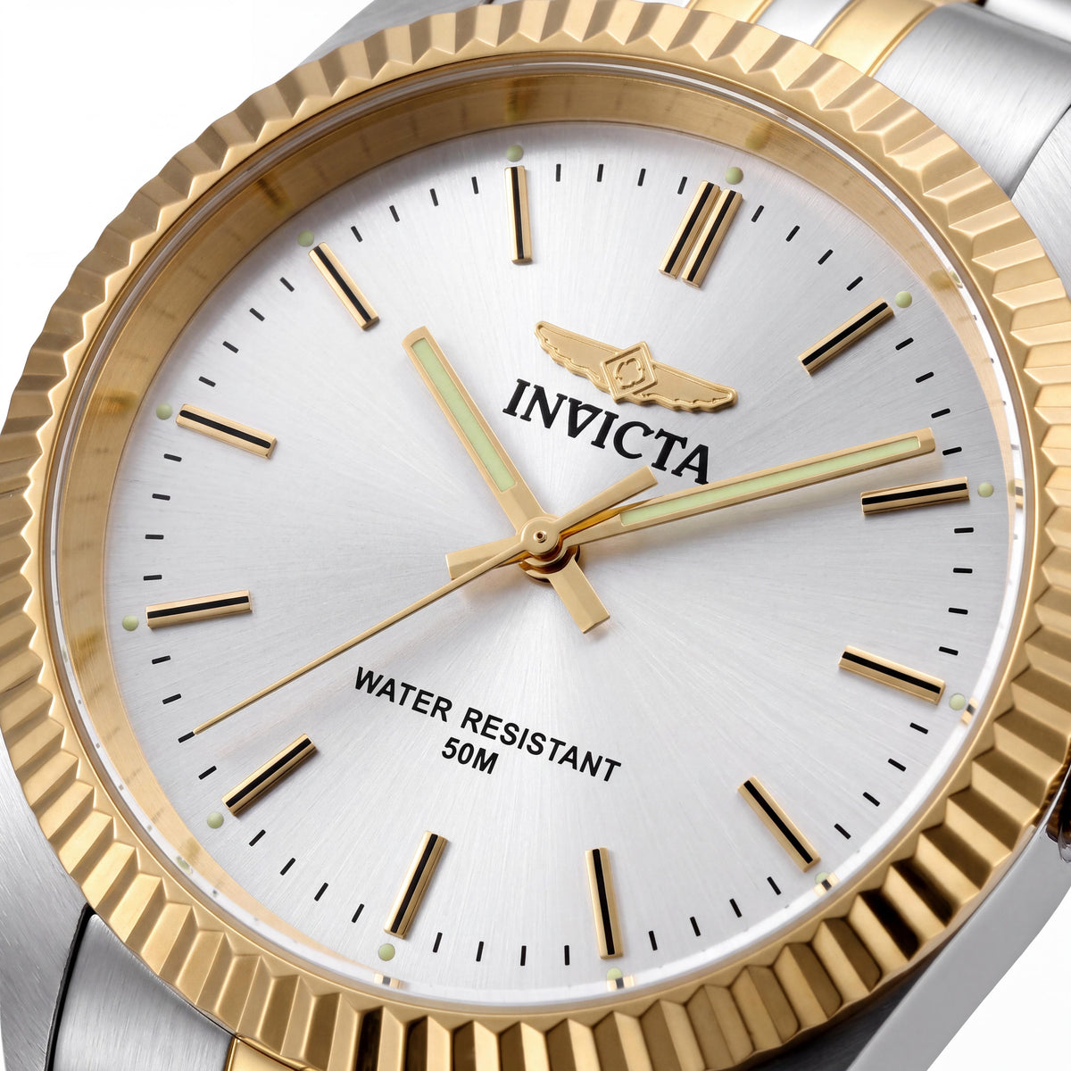 Invicta Men's Specialty Quartz Watch, 43mm Stainless Steel Case, Two Tone Silver Finish, Silver Dial, 5 ATM Water Resistant, Photo 2