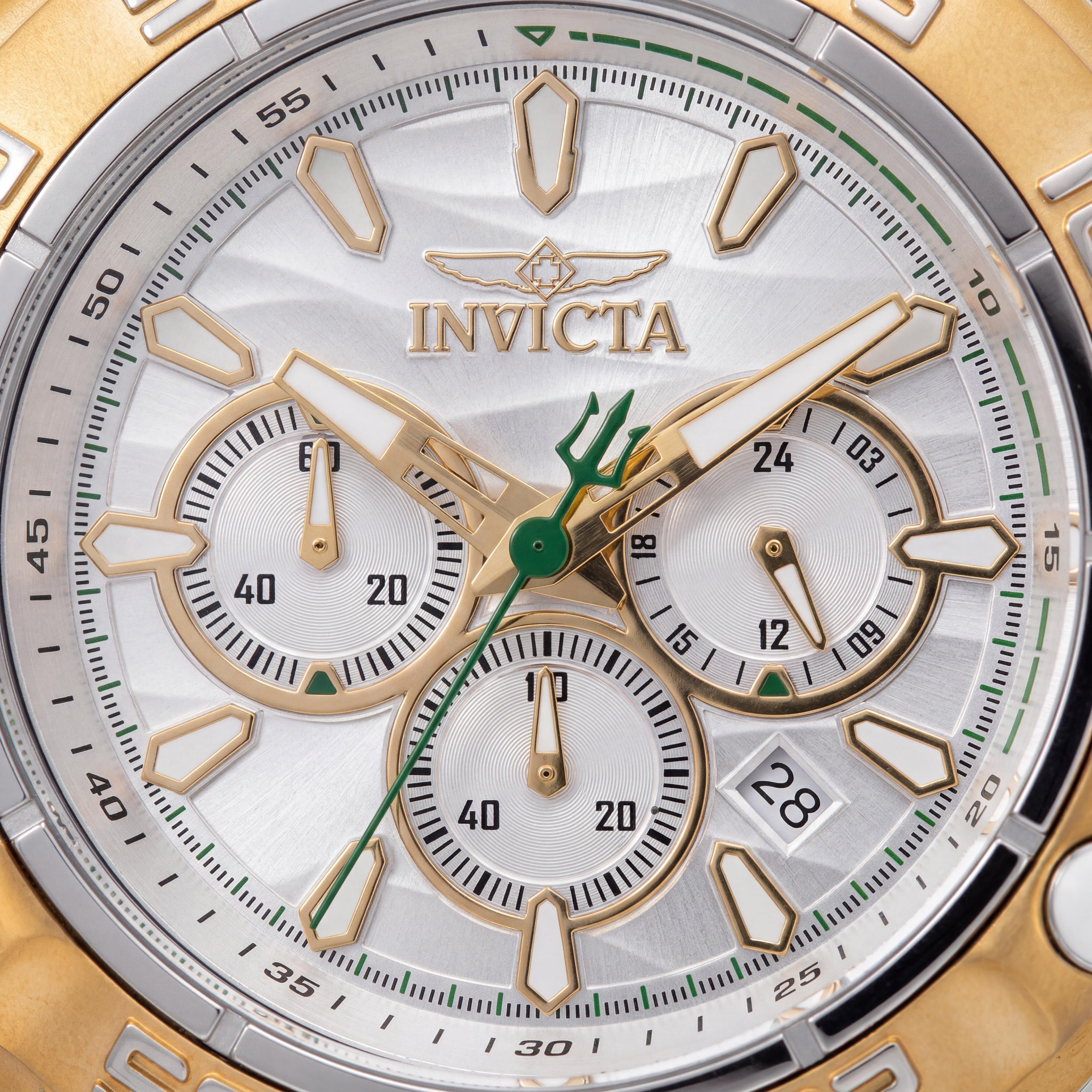 Invicta Subaqua - Poseidon 48554 Men's 55mm Quartz Chronograph Watch, Silver Dial, Stainless Steel, Silicone Strap, Photo 2