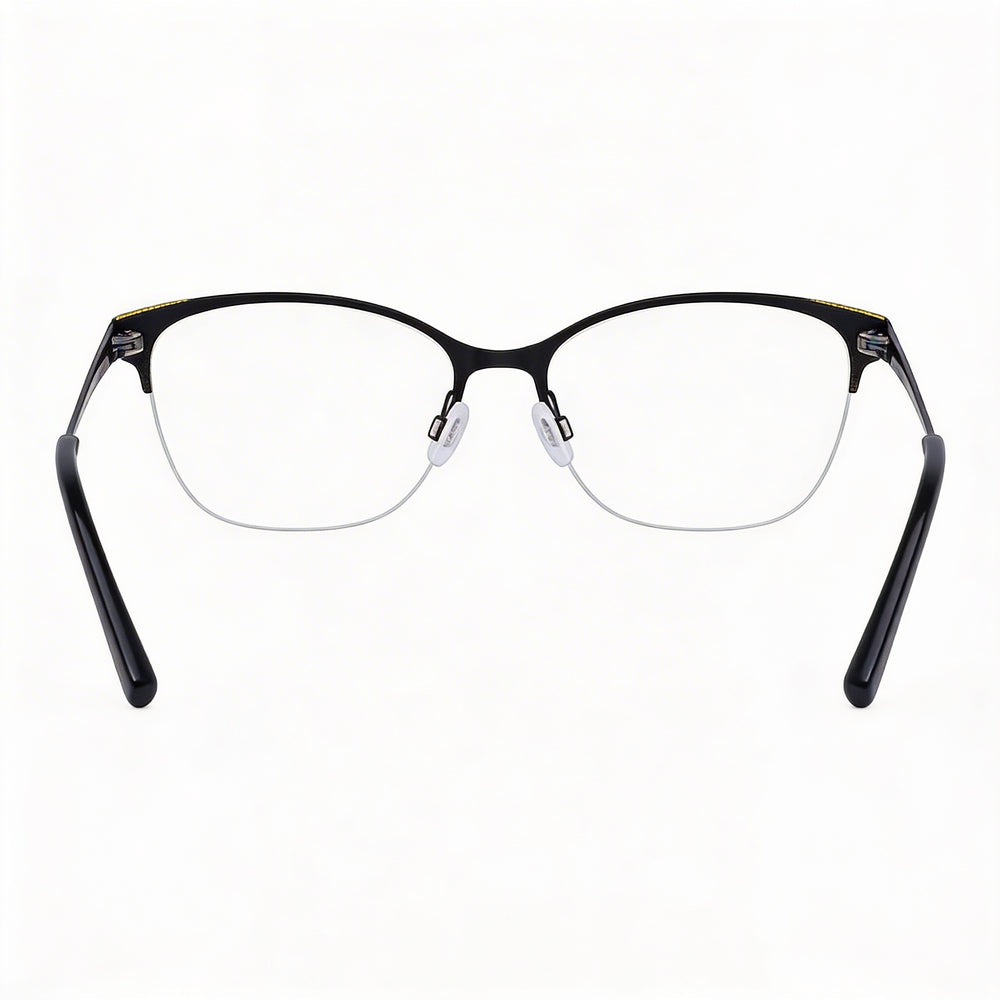 Bebe Bb5204 Men's Jet Metal Frame Eyewear with Clear Polycarbonate Lenses, 52-17-135mm