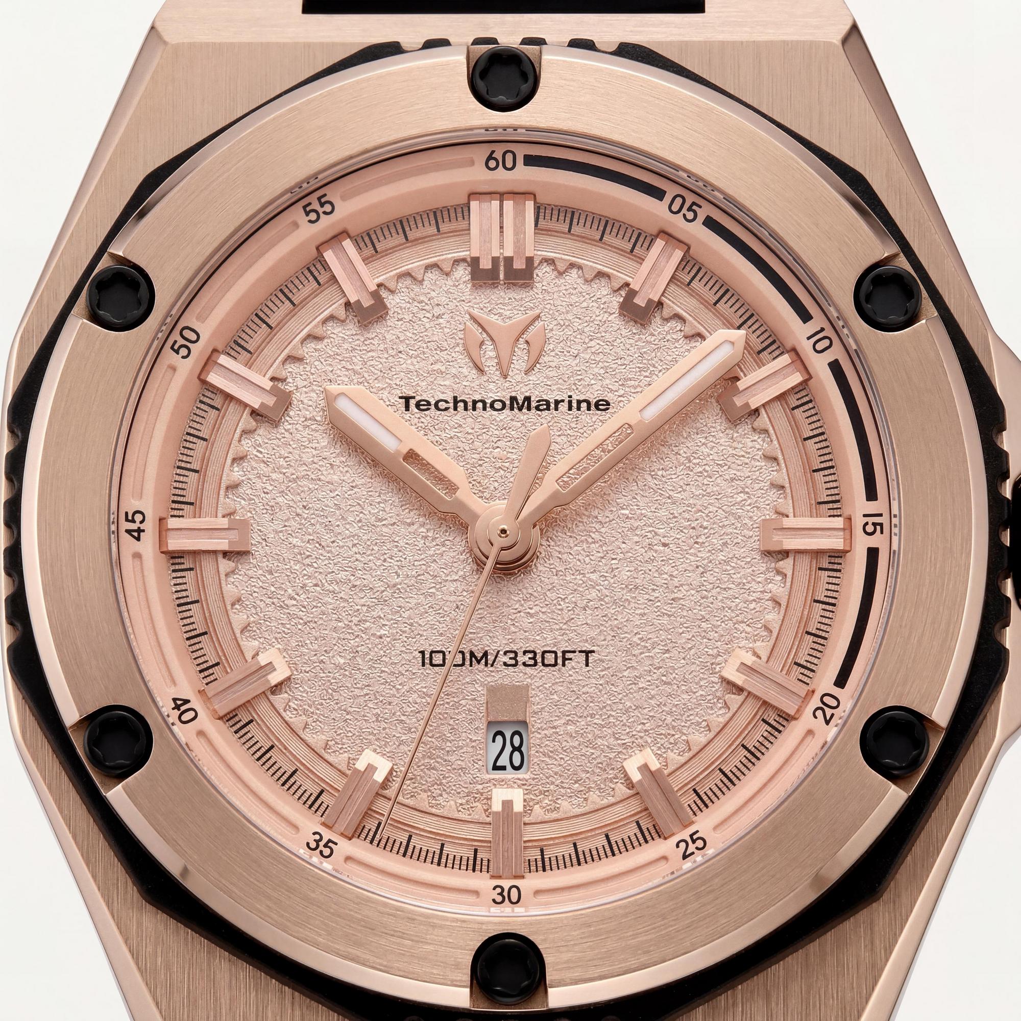 Technomarine CORAL - Legacy TM-416065 Men's Quartz Rose-gold Dial Silicone Strap 45mm Watch, Photo 2