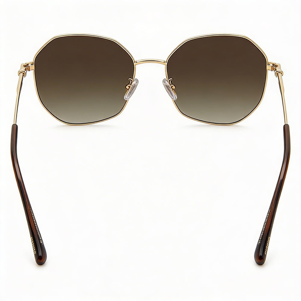 Gafas de sol Jimmy Choo casual para mujer con montura y lentes de acero inoxidable en oro rosa con protección UV de 58 mm