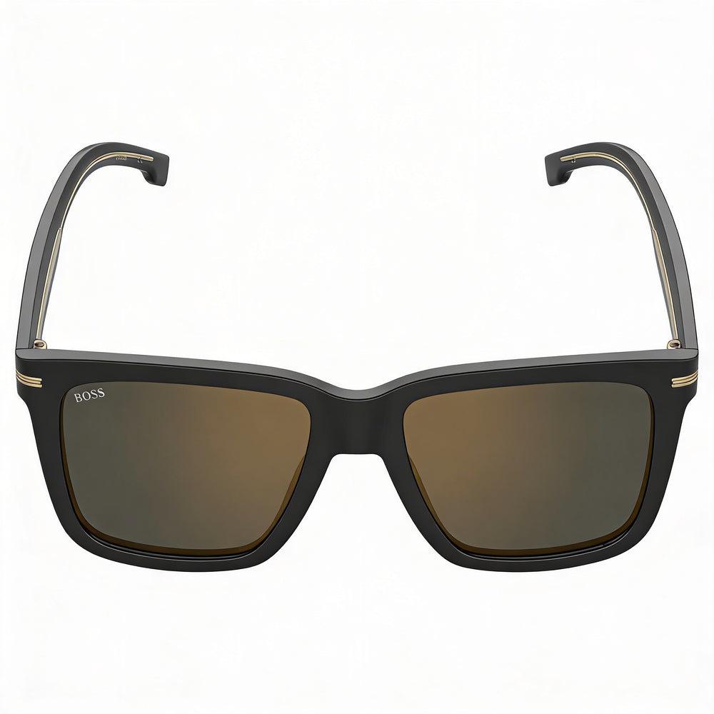 Hugo Boss Style & Expression Men's Black Gold Grey Eco-Acetate Non-Polarized Optical Frame 55mm