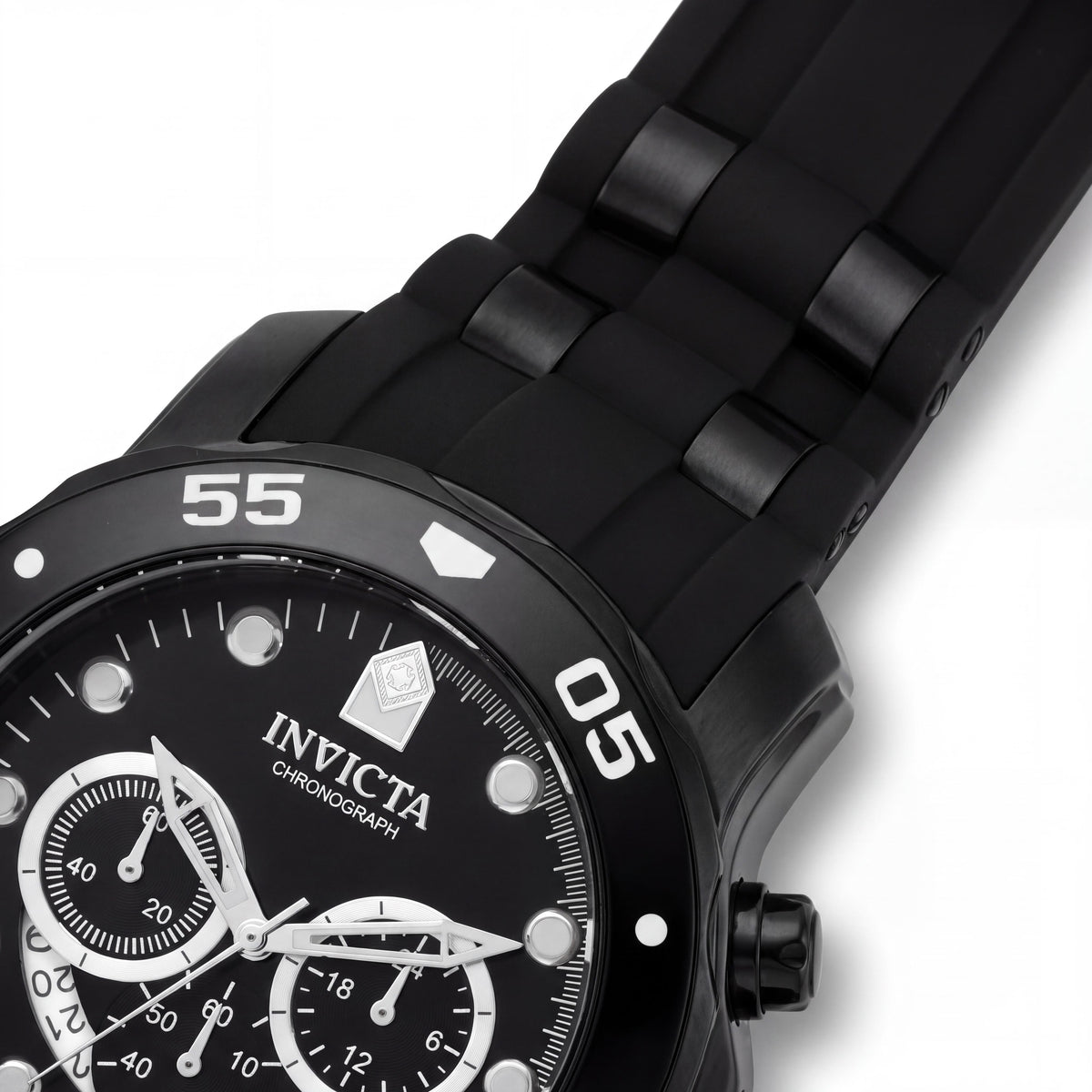 Invicta Reloj de Cuarzo para Hombre con Cronógrafo de Buceo, Correa de Poliuretano Negra y Caja de Acero Inoxidable con Baño de Iones Negro, Photo 3