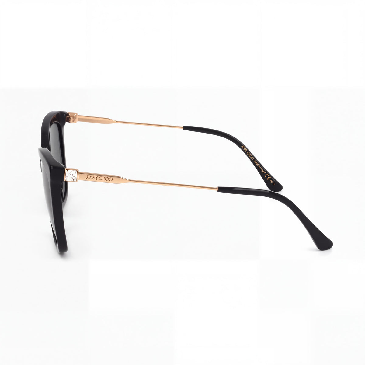 Gafas de sol graduadas de metal negro con mariposas gris oscuro para mujer JIMMY CHOO Maci/s, 55 mm, protección UV, Photo 3