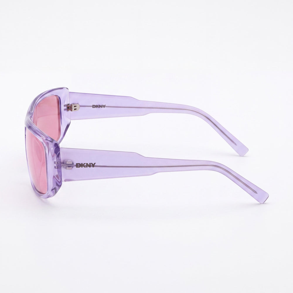 DKNY Dk555s Women's Sunglasses, Crystal Lilac Plastic Frame, Lilac Flash Lenses, UV Protection, 57mm