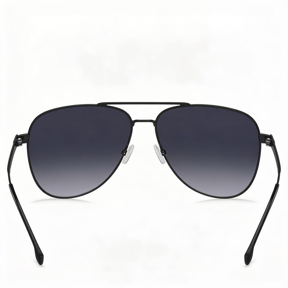 HUGO BOSS BLACK Modern Men's Stainless Steel Matte Dark Ruthenium Non-Polarized UV Protection Sunglasses 60mm