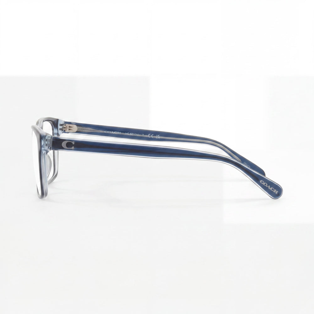 Coach Hc6213u Universal Fit Men's Plastic Rectangular Eyeglass Frames Dark Blue/Light Blue 57mm