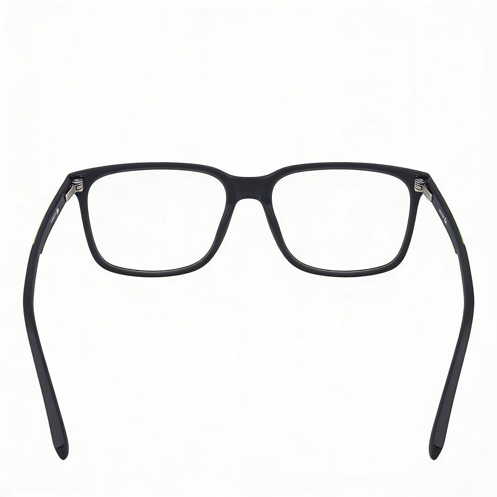 Monturas oftálmicas casuales Lacoste para hombre, gris oscuro mate, lentes de plástico transparente, tamaño 54-18-145