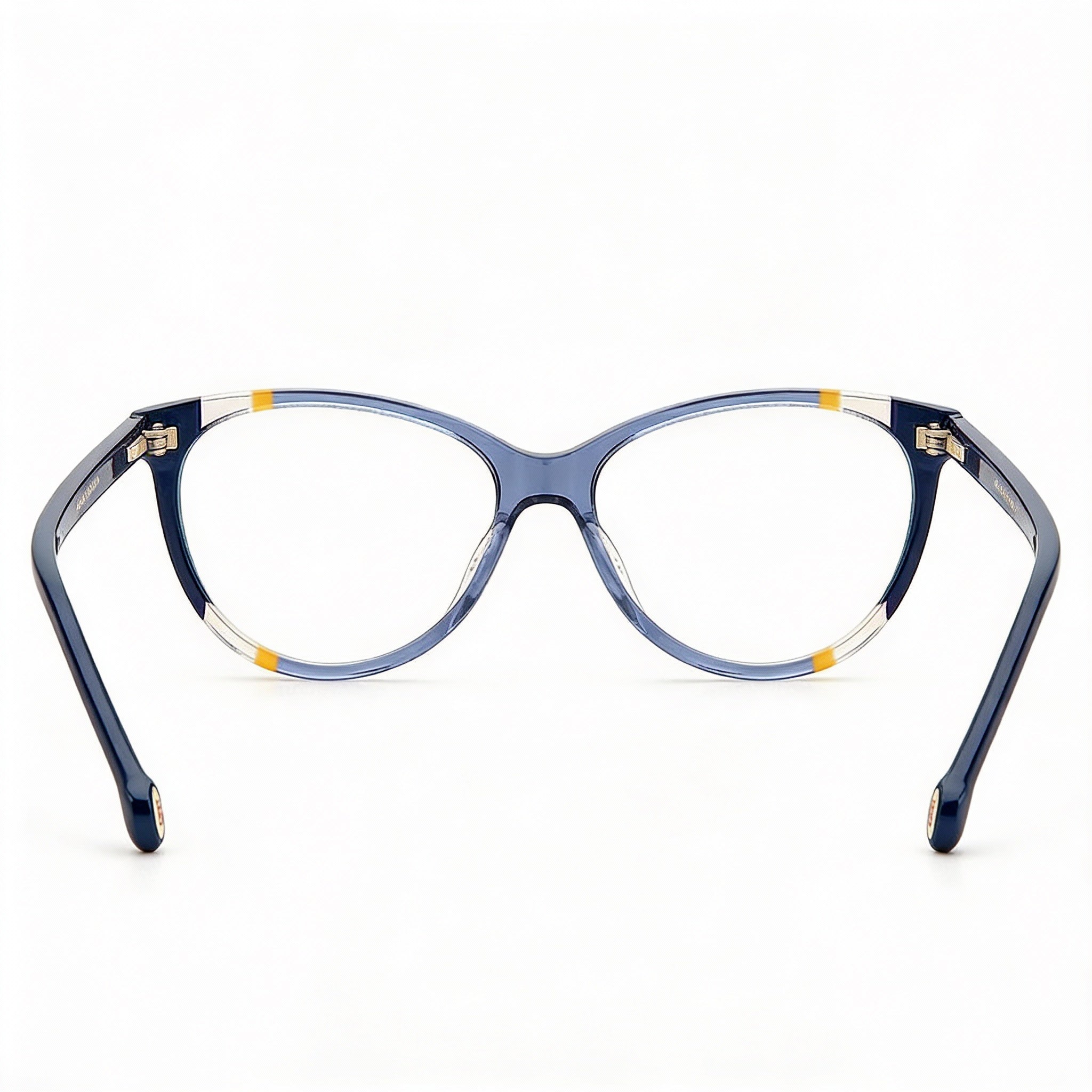 Carolina Herrera CH 0064 - Montura de acetato para mujer con lentes de celulosa de triacetato y gafas azul naranja de 55 mm, Photo 3