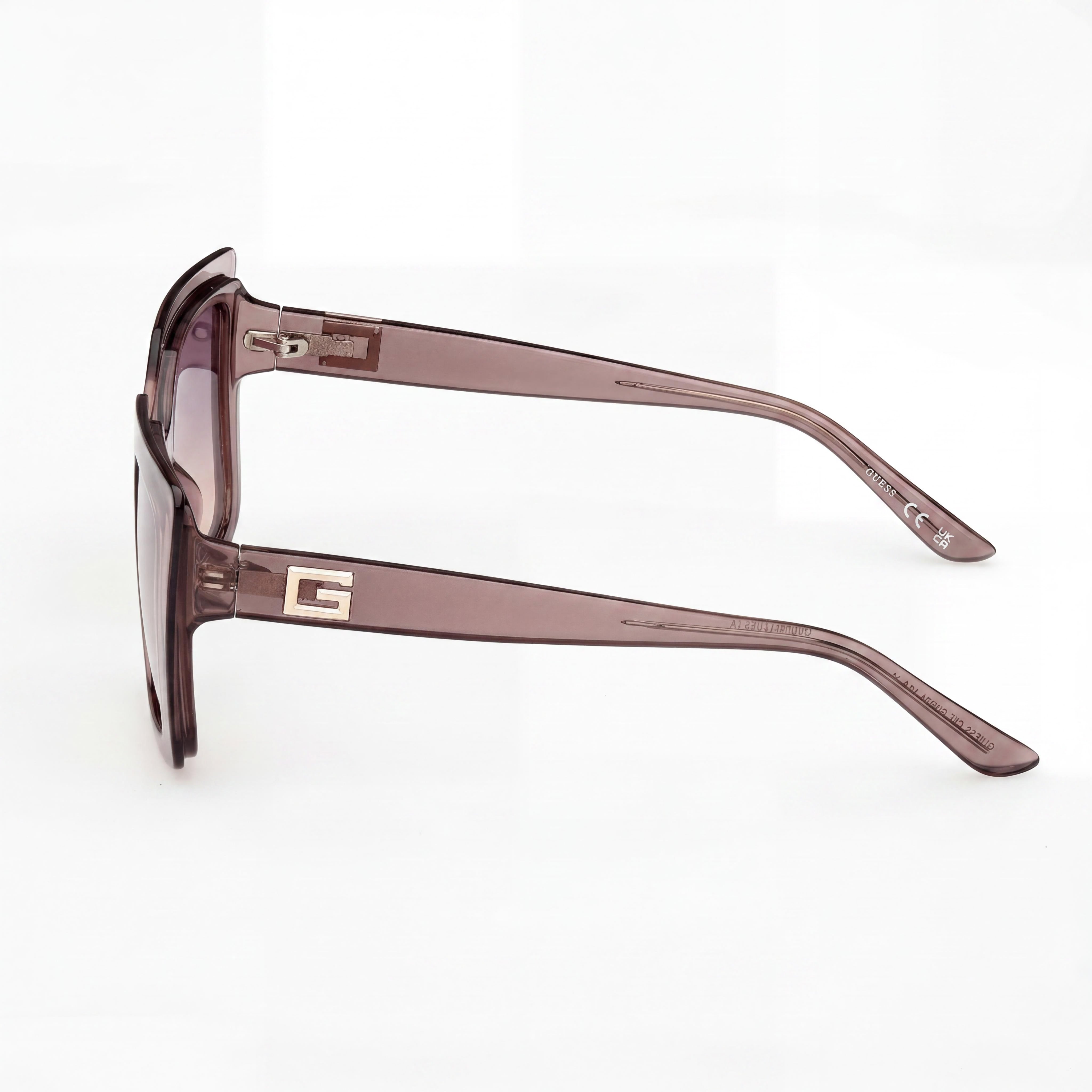 Gafas de sol GUESS GU7908 para mujer con protección UV, montura de plástico beige, lentes morado degradado, 52 mm, Photo 3