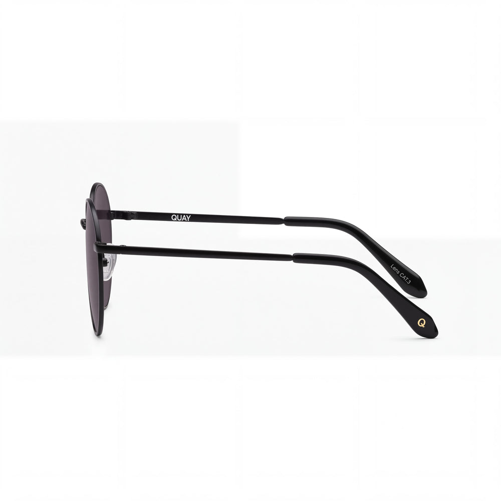 QUAY AUSTRALIA Square UV Protection Unisex Sunglasses with Black Plastic Frame & Black Polycarbonate Lenses