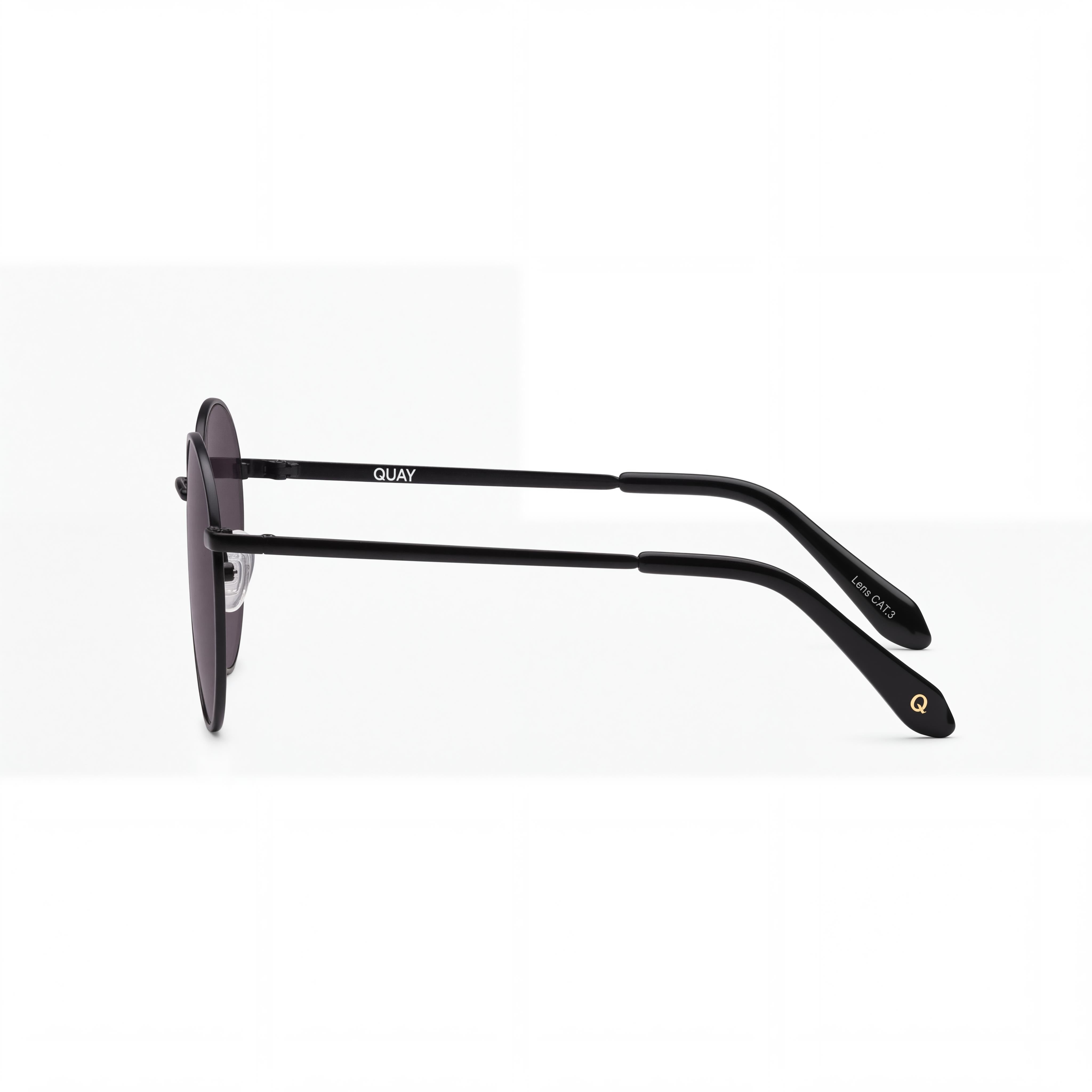 QUAY AUSTRALIA Square UV Protection Unisex Sunglasses with Black Plastic Frame & Black Polycarbonate Lenses, Photo 2