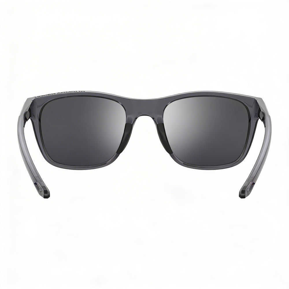 Gafas de sol unisex clásicas Under Armour con montura de poliamida, color gris plateado, espejadas, sin polarizar, con protección UV, 55 mm