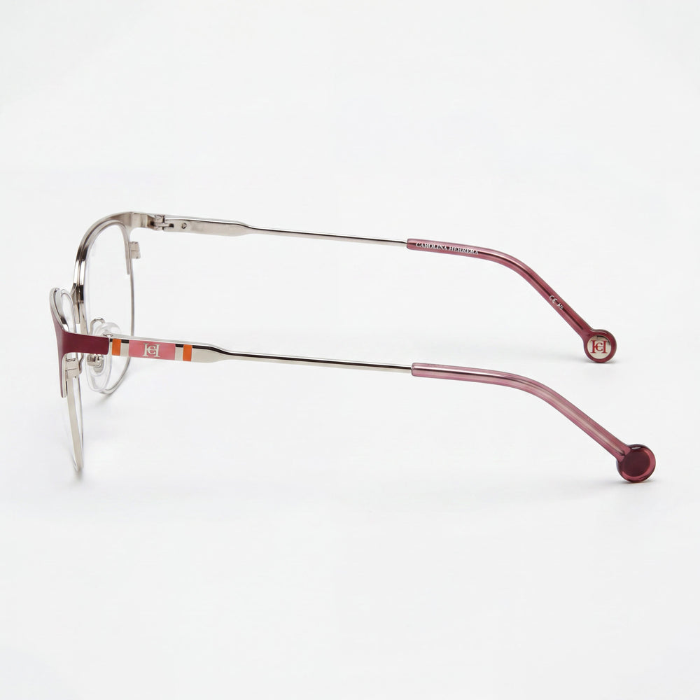 Gafas Carolina Herrera CH 0074 para mujer, montura de acero inoxidable en oro y cereza, de policarbonato, 53mm