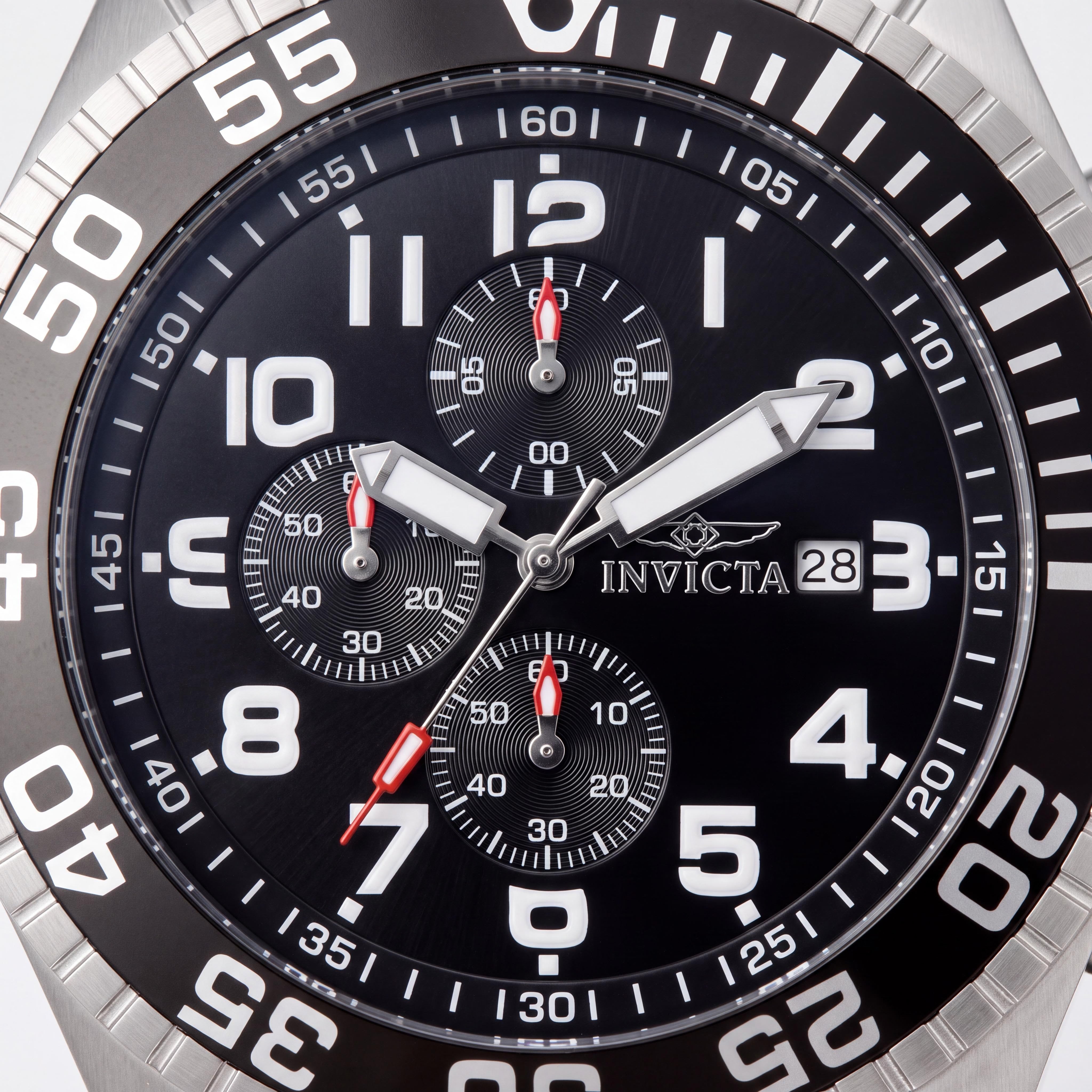 Invicta Pro Diver 12412 Men's 48mm Stainless Steel Black/Red Polyurethane Strap Luminous Dial Watch, Photo 2
