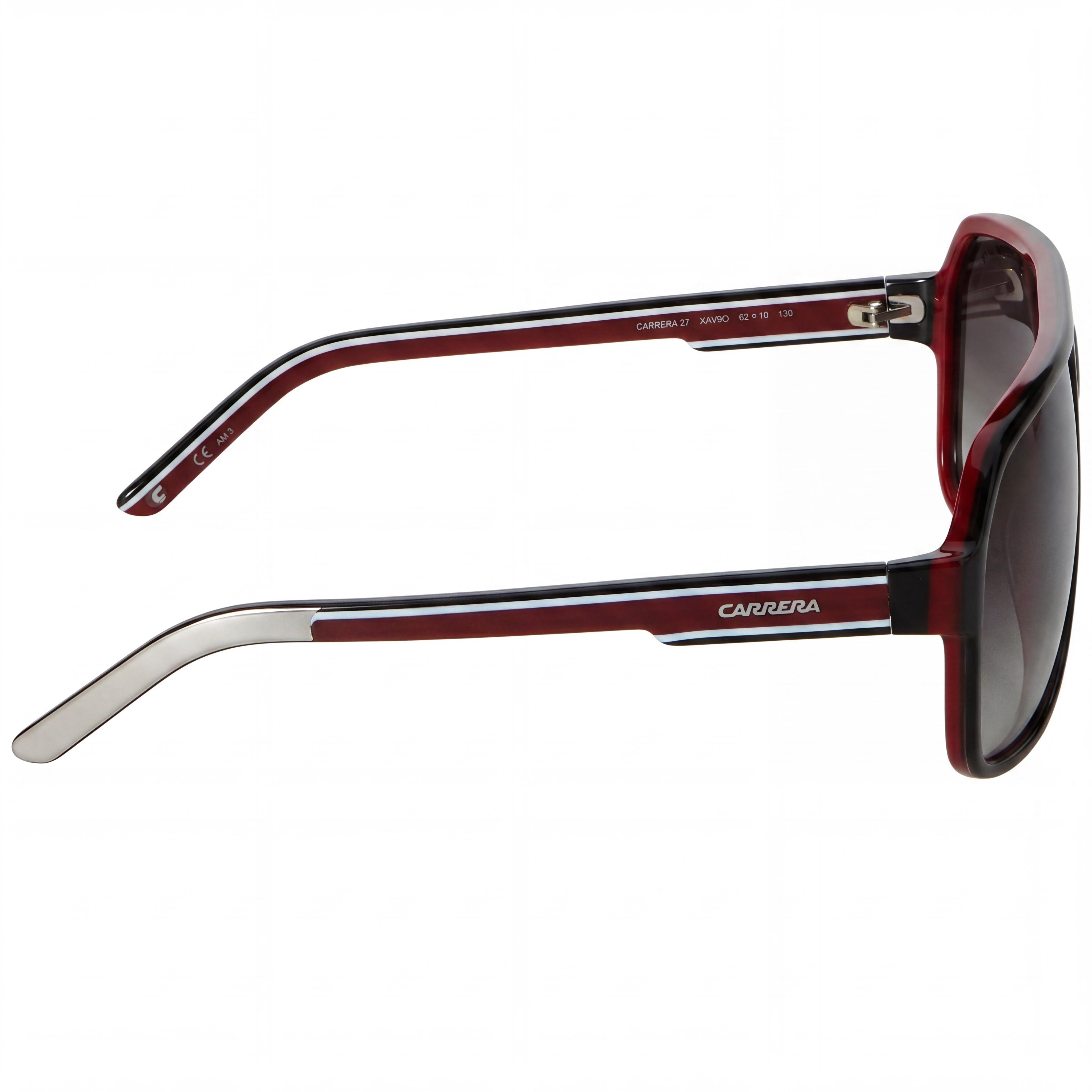 Carrera CARRERA 27 Men's Black Red Crystal White Plastic Frame Dark Grey Shaded UV Protected Sunglasses 62mm, Photo 3