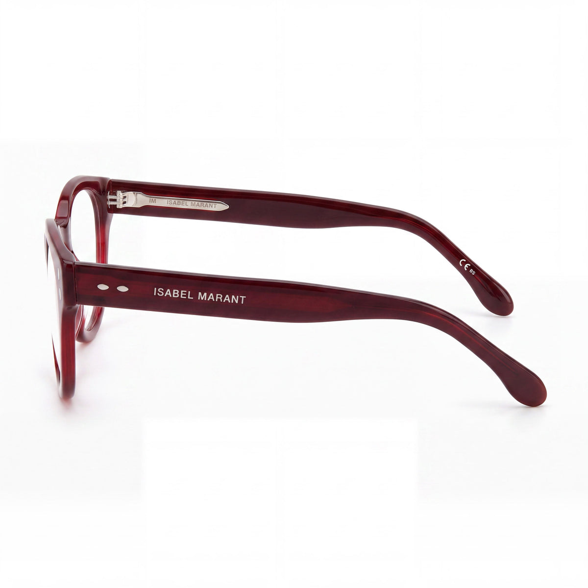 Gafas de sol Isabel Marant modernas unisex con montura de acetato, lentes de policarbonato color borgoña de 50 milímetros, Photo 2