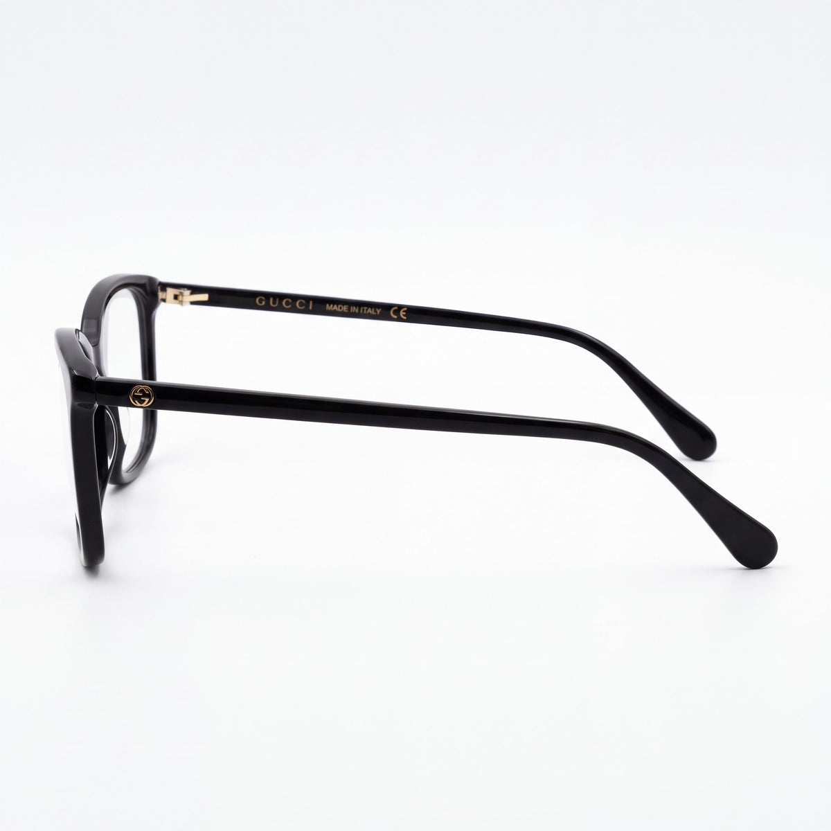 Gafas de sol Gucci para mujer con montura cuadrada/rectangular de plástico, negro transparente, 55-16-145 mm, Photo 3