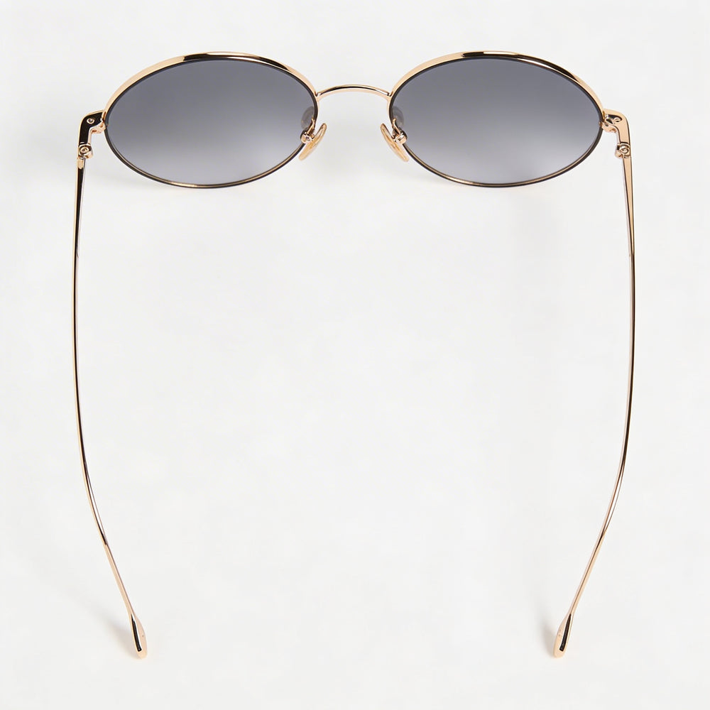 Gafas de sol clásicas Isabel Marant para mujer, redondas, de acero inoxidable, color negro y dorado, con protección UV, 54 mm