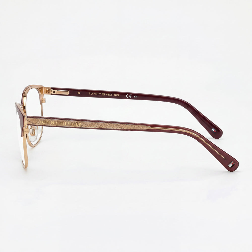 Gafas Tommy Hilfiger T. Hilfiger 1777 para mujer, color rojo brillante, doradas, sin acero inoxidable, 52 mm