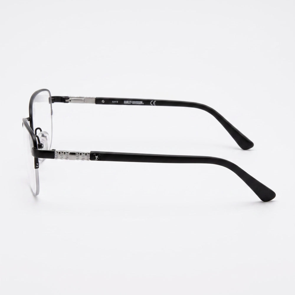 Harley-Davidson Hd0550 Unisex Eyewear with Matte Black Finish, Metal Frame & Polycarbonate Lenses 53mm