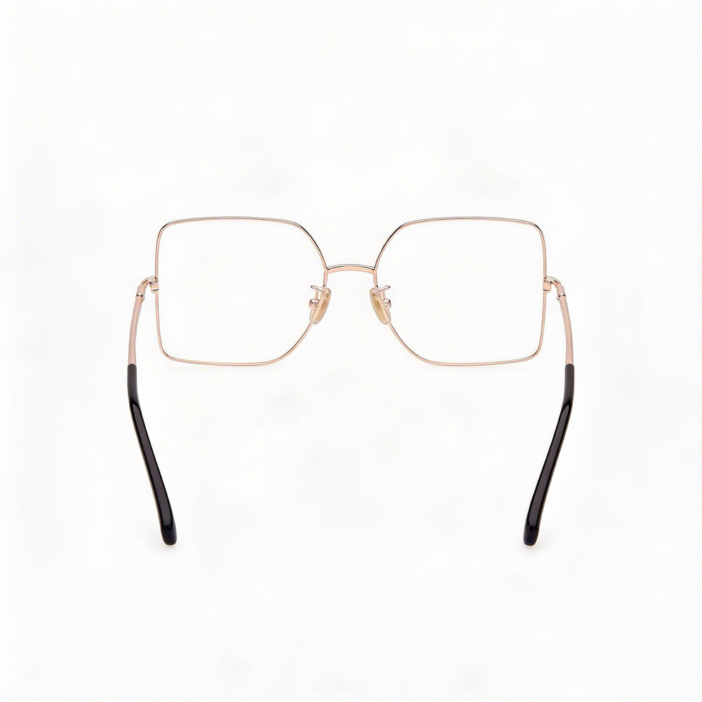 Gafas MaxMara MM5098-H para mujer con montura metálica en oro rosa y esmalte negro, 55 mm