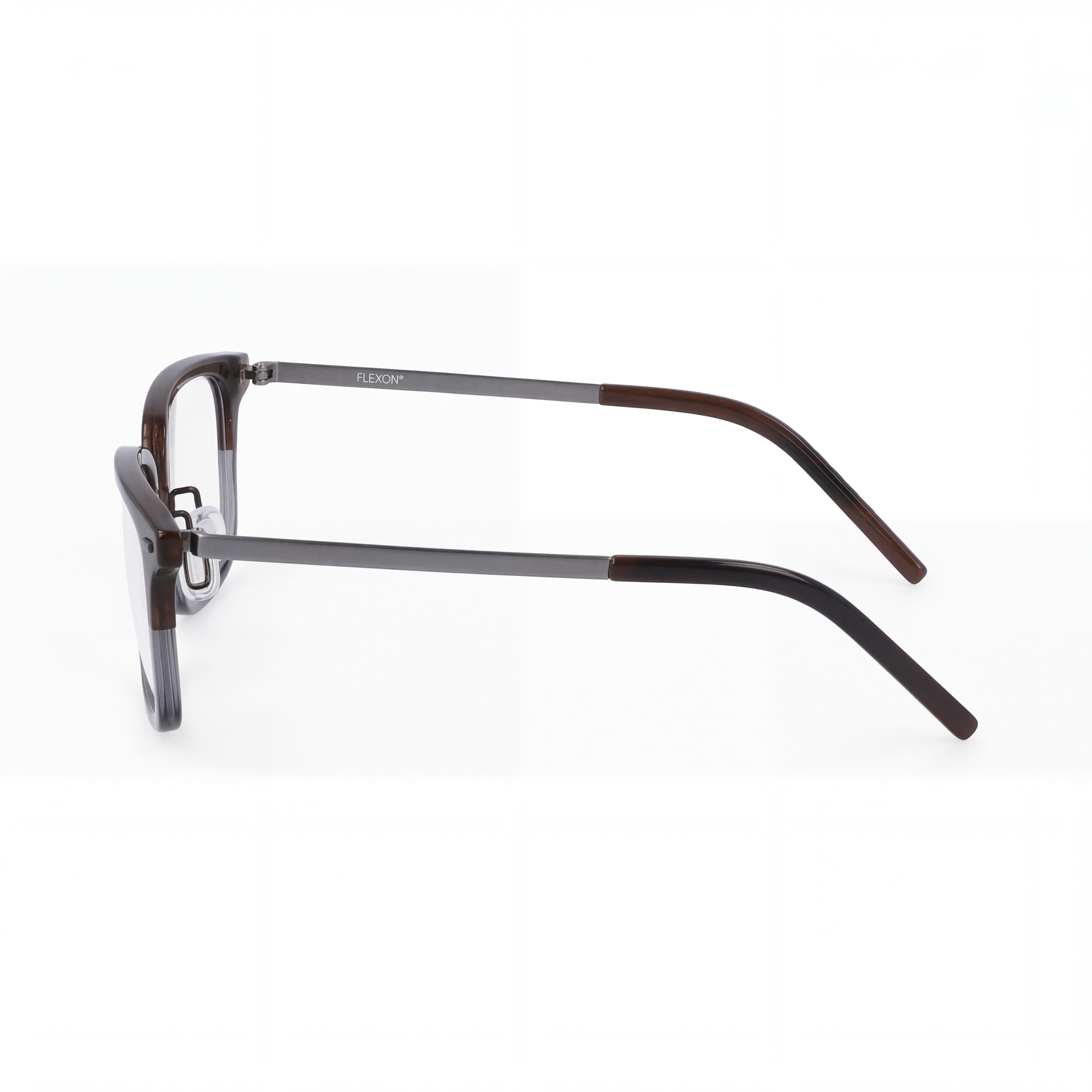 Flexon B2021 Unisex Metal Brown Horn Eyeglasses 54mm, Photo 2