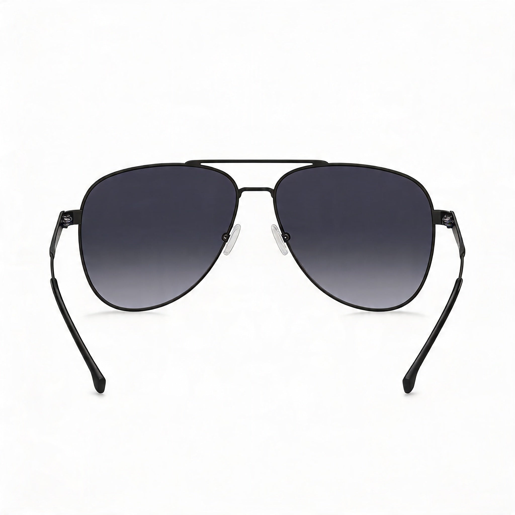 HUGO BOSS Gafas de sol modernas para hombre, con montura de acero inoxidable, protección UV, rutenio oscuro mate, 60 mm, Photo 3