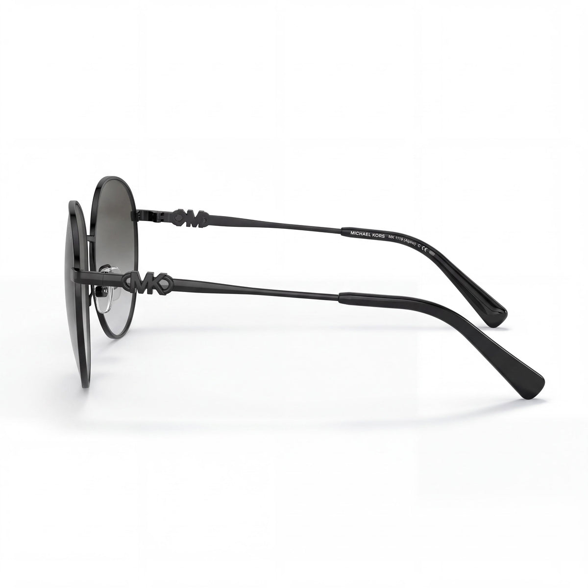 Michael Kors 0MK111910058E57 Women's Round Metal Black Grey Gradient Frame Gradient Grey Lens UV Protected Sunglasses 57mm, Photo 3
