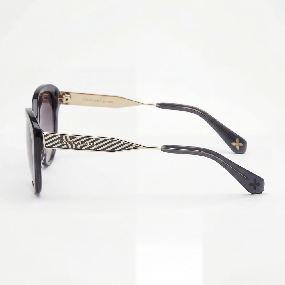 Gafas de sol Christian Lacroix Glam para mujer, montura de plástico gris cristal, lentes con degradado no polarizadas, protección UV