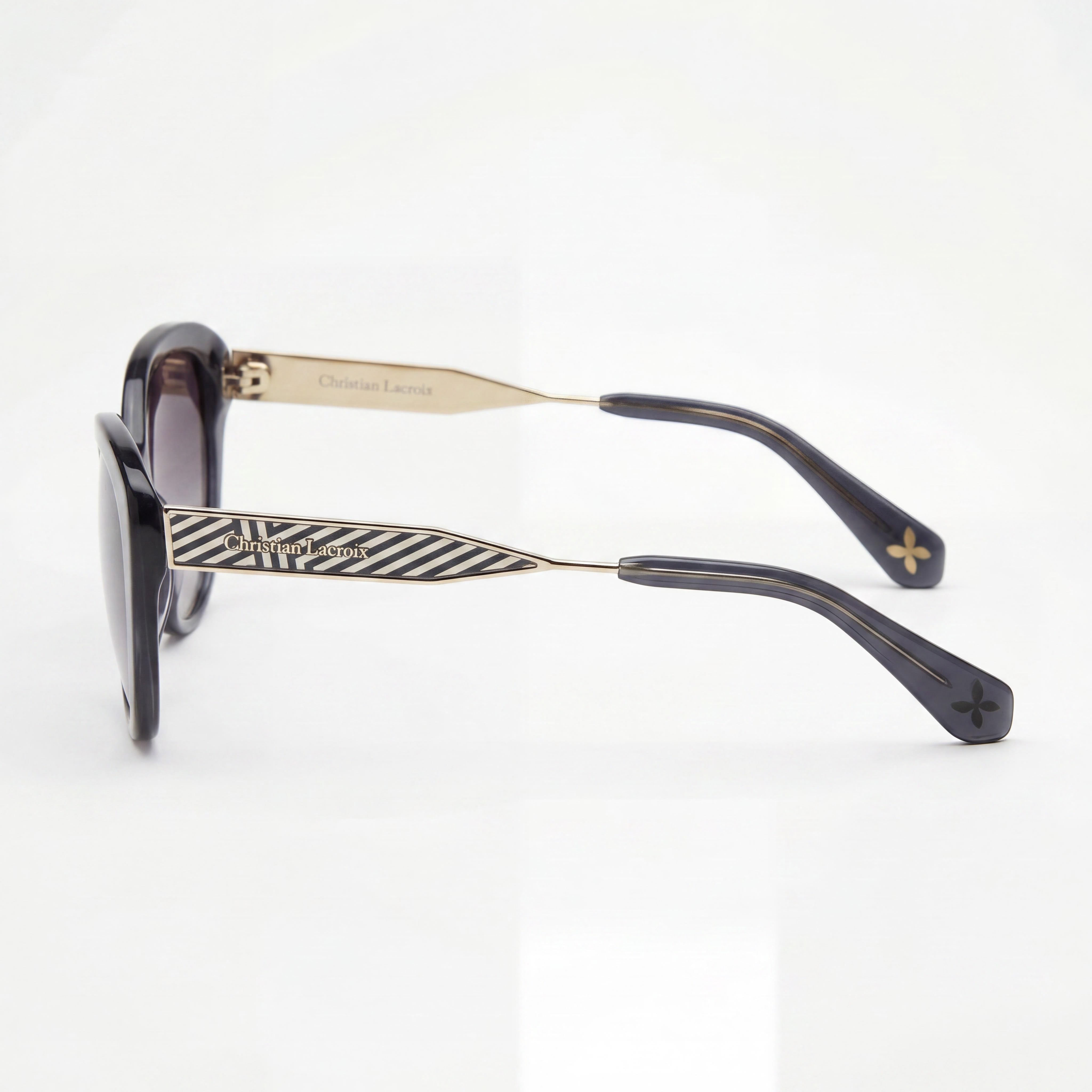 Christian Lacroix Glam Women's Crystal Grey Plastic Frame Gradient Non-Polarized UV Protection Sunglasses, Photo 3