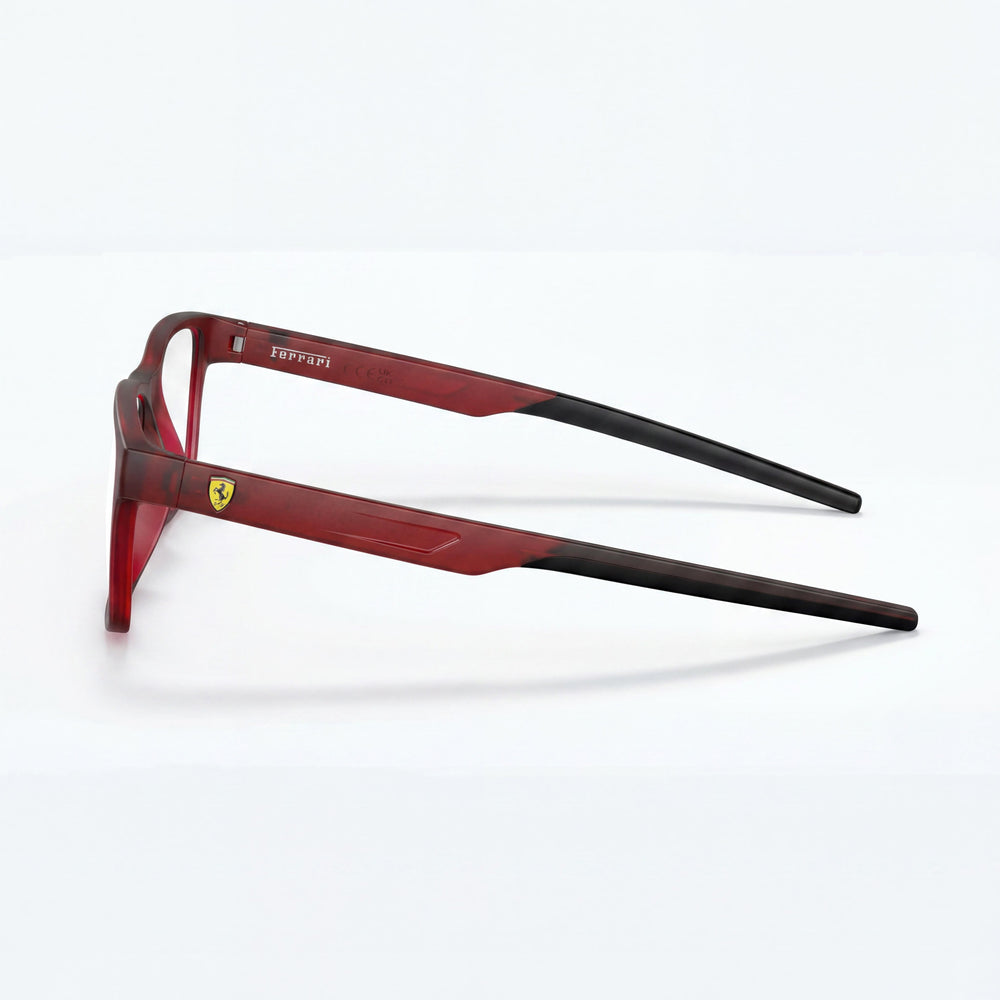 Gafas de sol de mujer Scuderia Ferrari Fz8003u con montura rectangular de plástico, color rojo ópalo mate, 56 mm