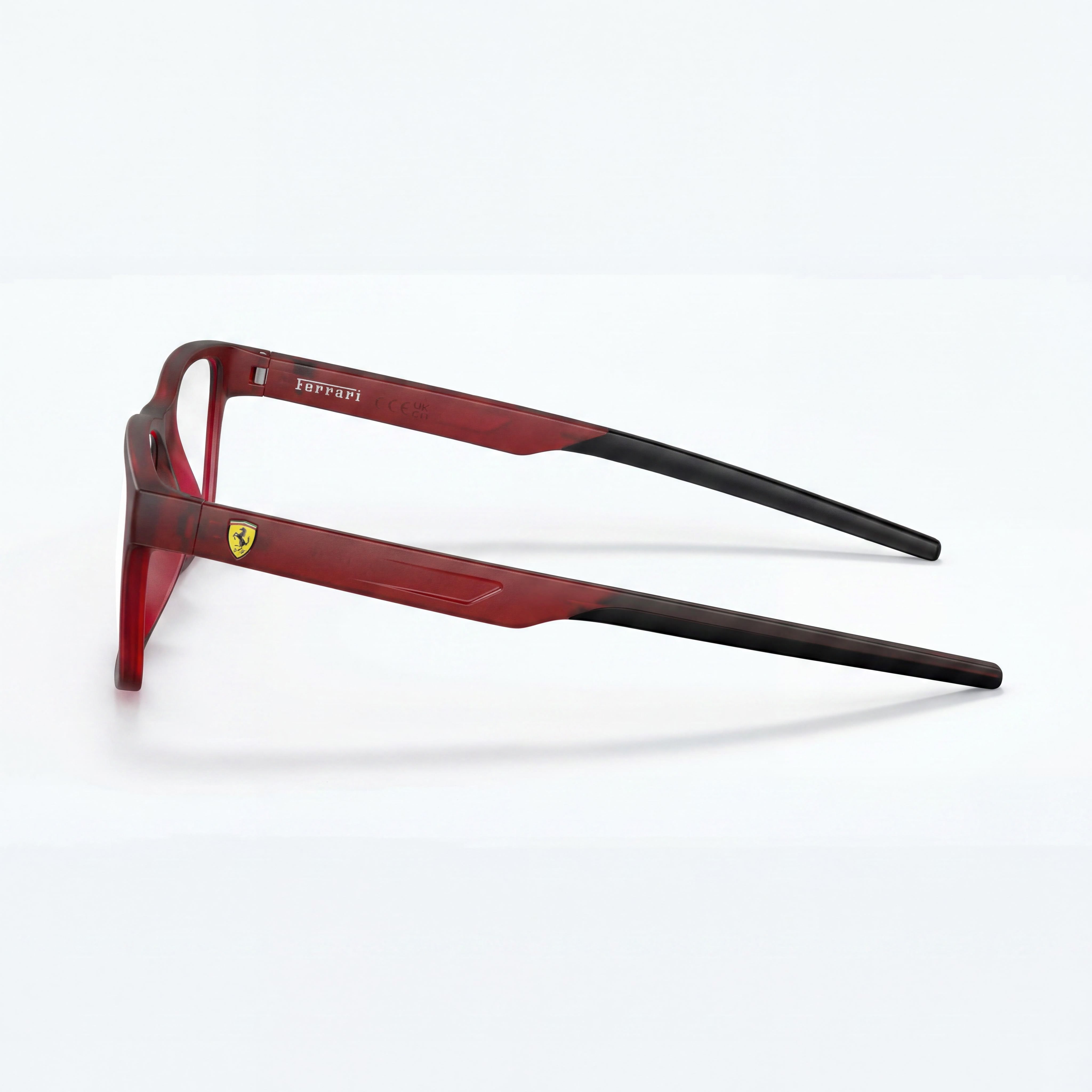 Gafas de sol de mujer Scuderia Ferrari Fz8003u con montura rectangular de plástico, color rojo ópalo mate, 56 mm, Photo 3