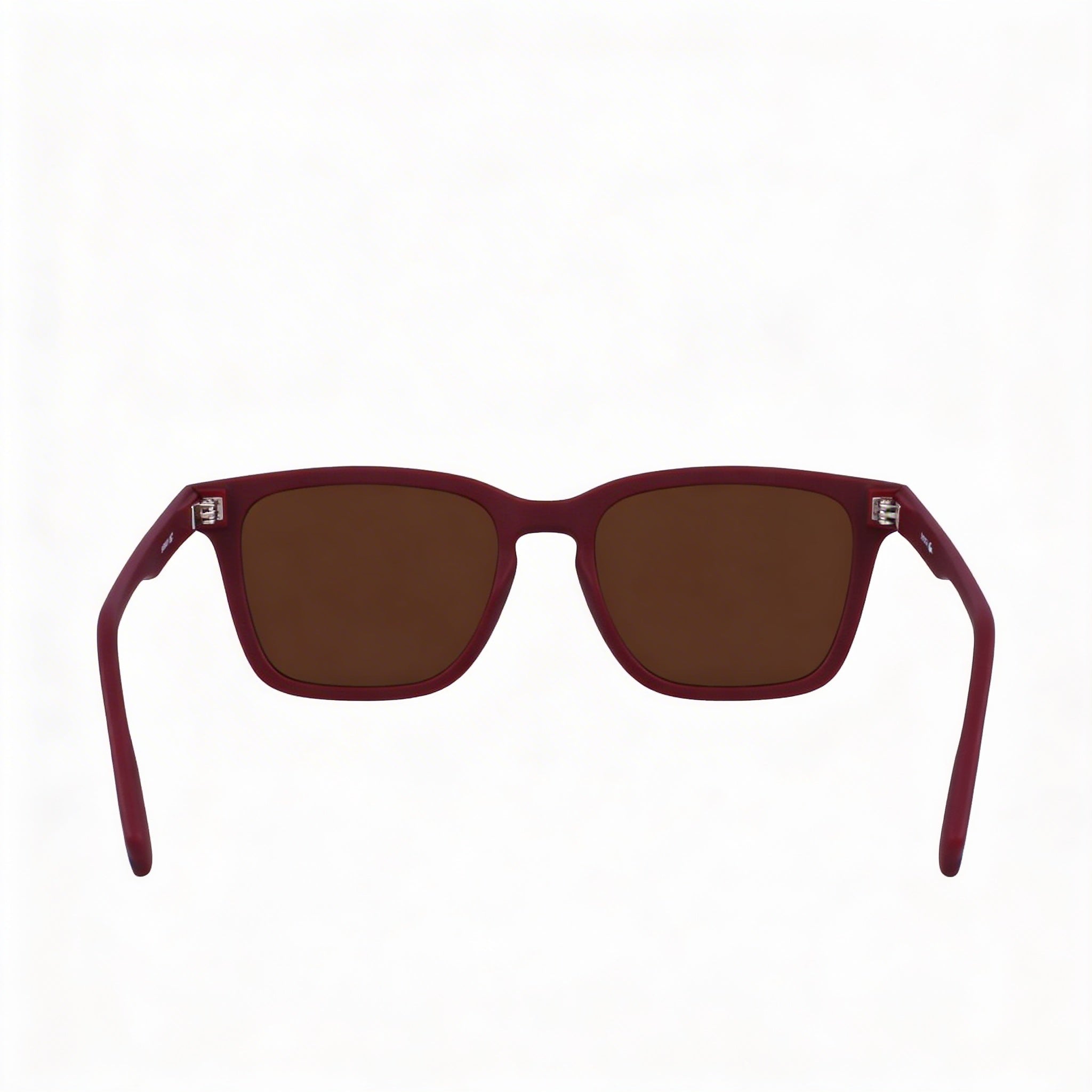 Lacoste Modern Unisex Rectangular Matte Dark Red Plastic Frame UV Protection Sunglasses Size M, Photo 4