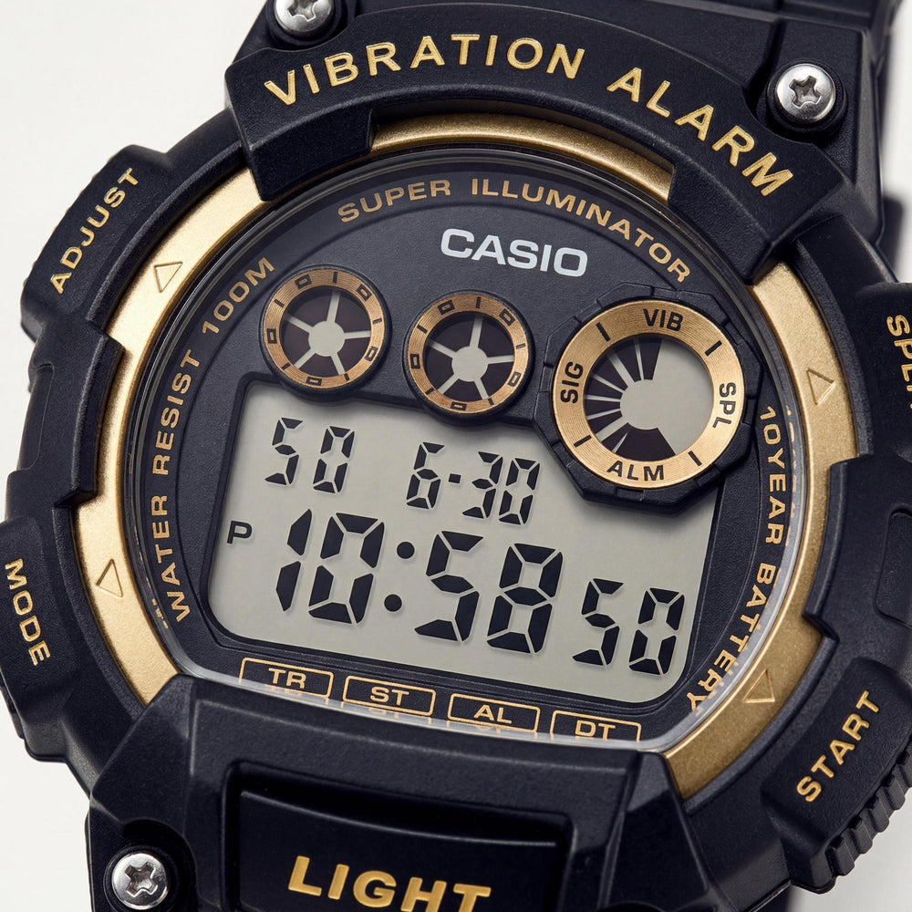 Casio Men's W-735H-1A2VCF Black/White Quartz Watch, 10-Year Battery, 100m Water Resistant, 44mm