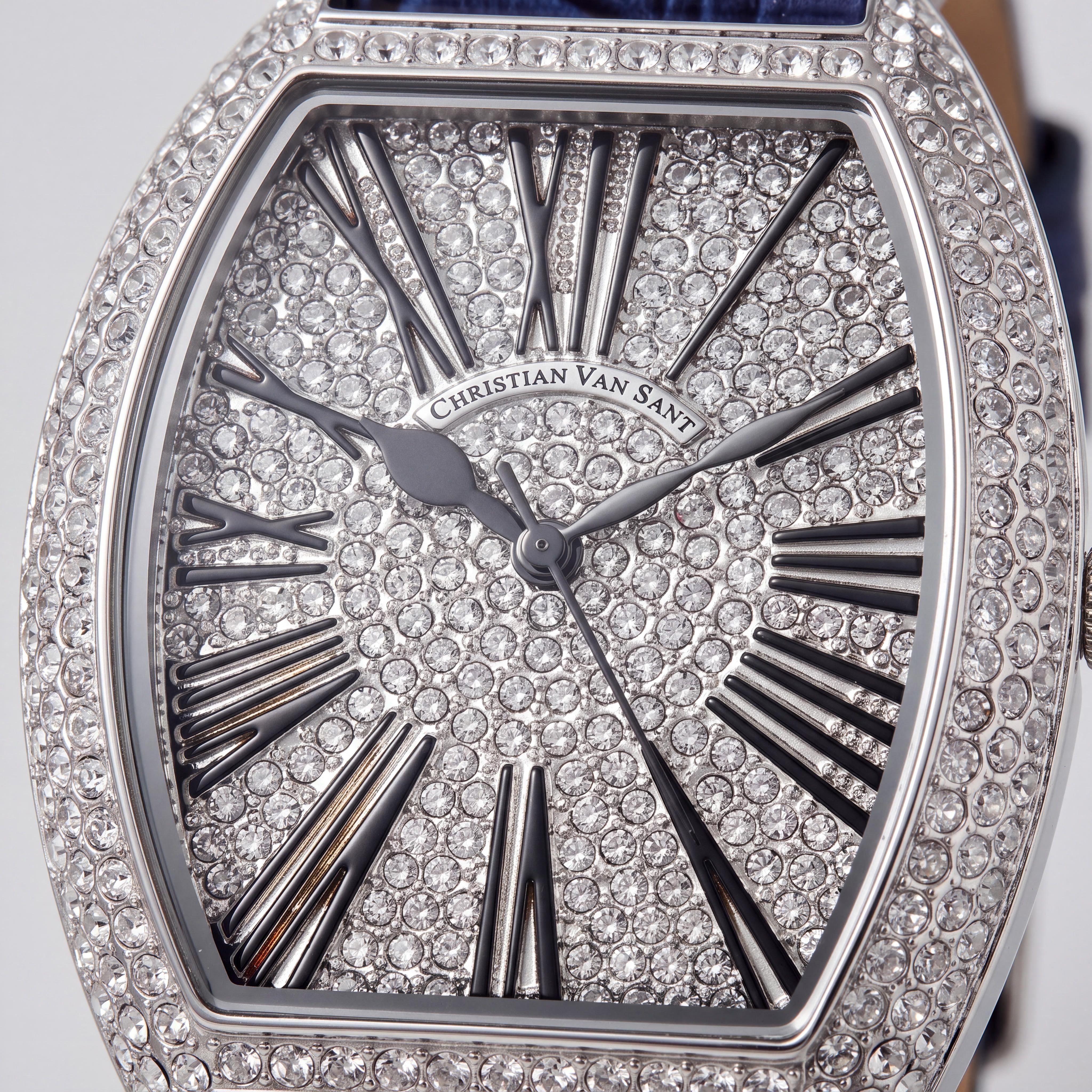 Christian Van Sant CV4841 Women's Quartz Movement Watch, Silver with Crystal Dial & Bezel, Photo 2