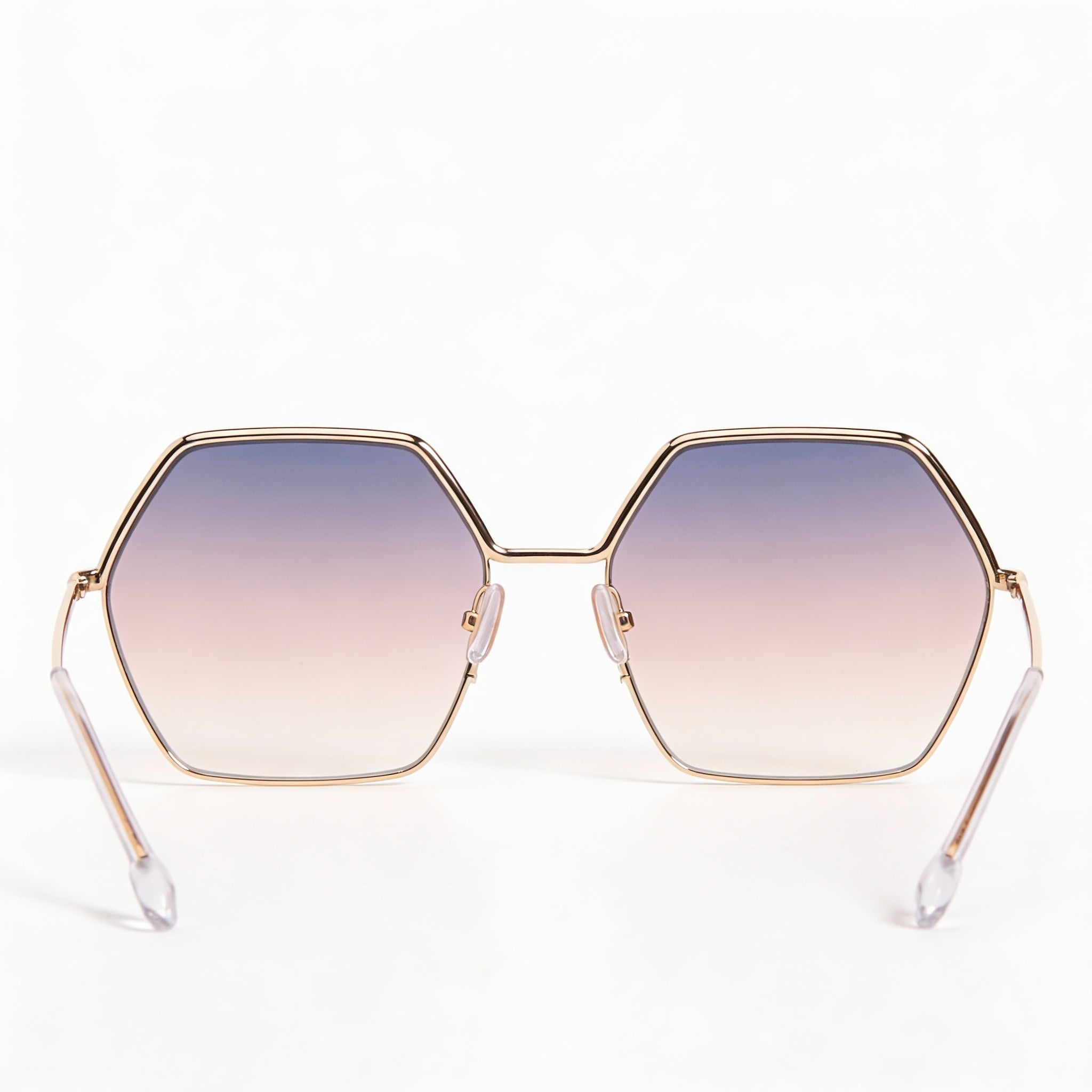 Gafas de sol Isabel Marant Thin Metal Edgy para mujer, de acero inoxidable, color oro rosa y gris, con protección UV y lentes moradas, 59 mm, Photo 3