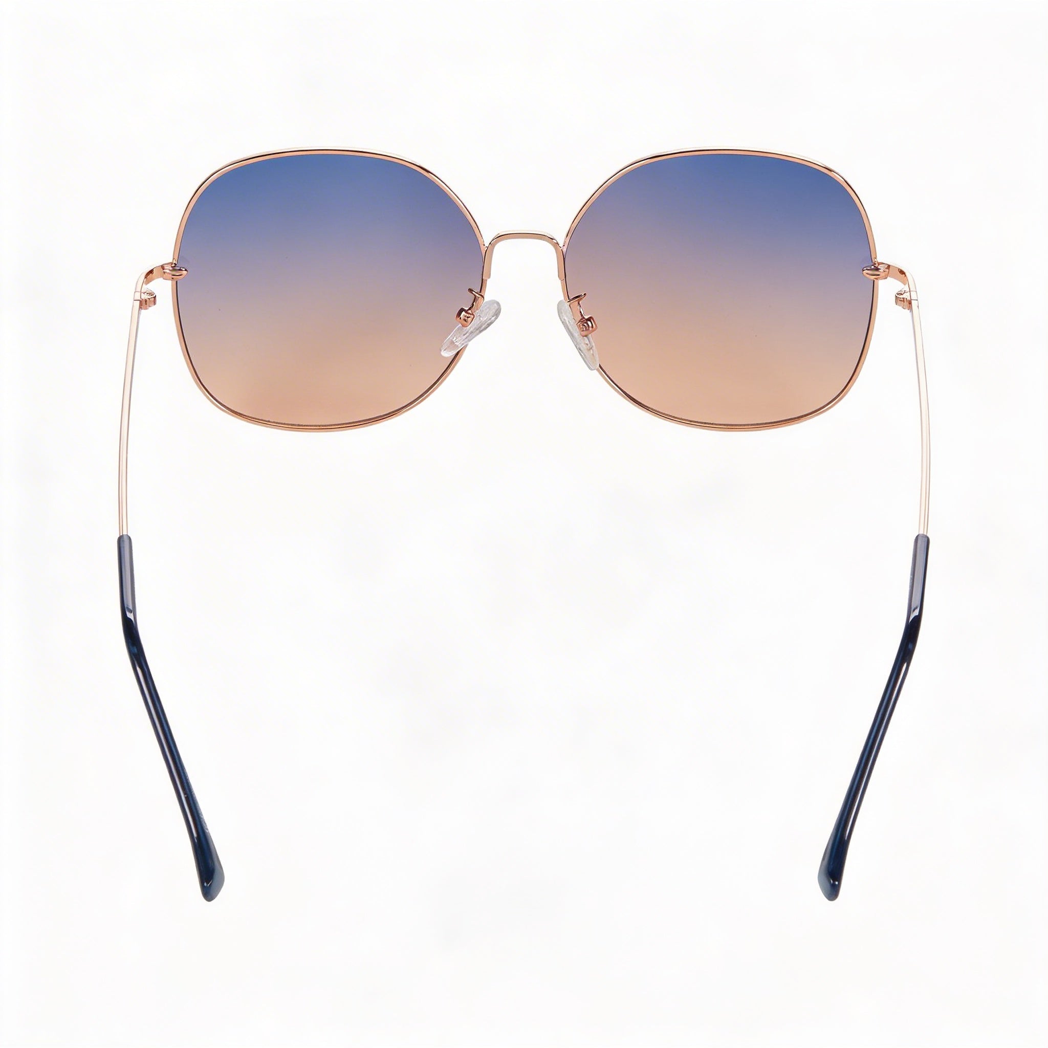 Gafas de sol Guess GF0385 para mujer, montura de plástico en oro rosa/degradado azul, lentes degradadas azules, protección UV, Photo 4