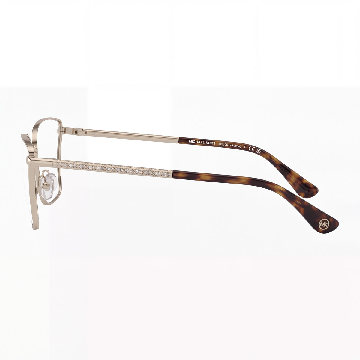 Michael Kors Mk 3063 Women's Classic Style Multicolored Metal Sunglasses with White Lenses 55mm, Photo 3