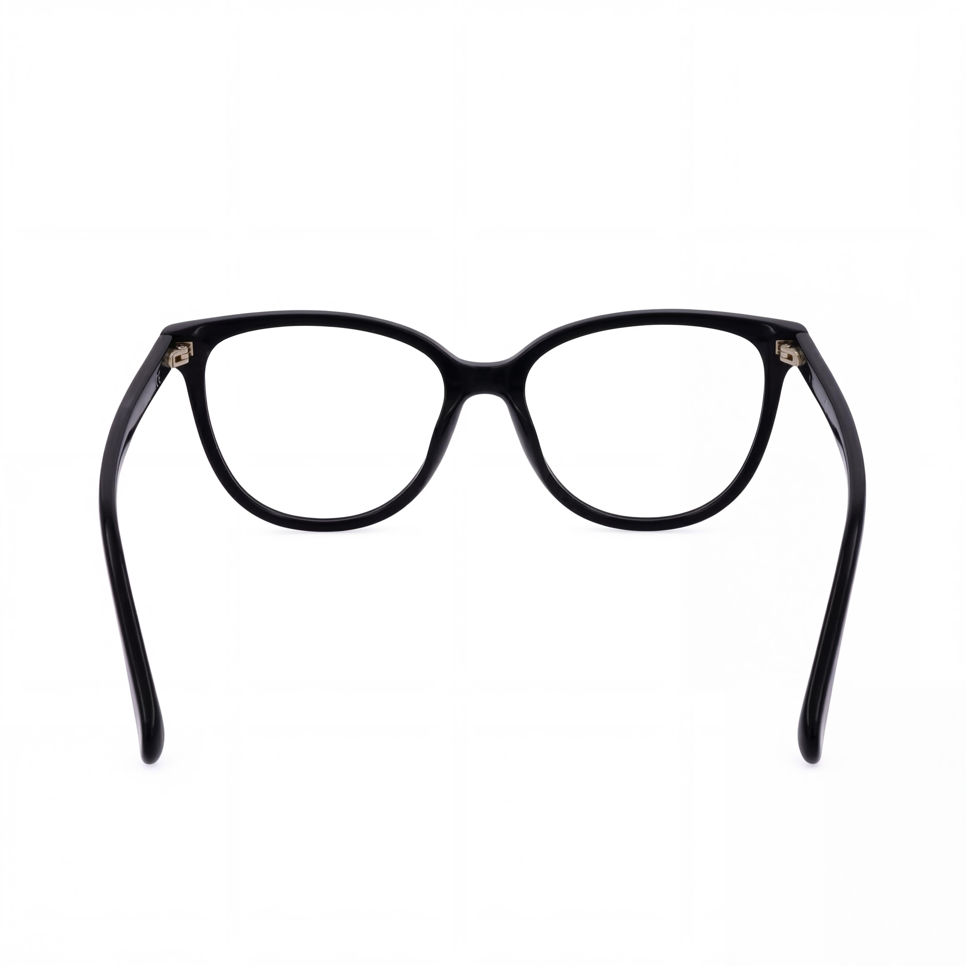 MaxMara Casual Women's Shiny Black Acetate Frame Eyeglasses with Transparent Lenses, 54mm Lens Width, Photo 3