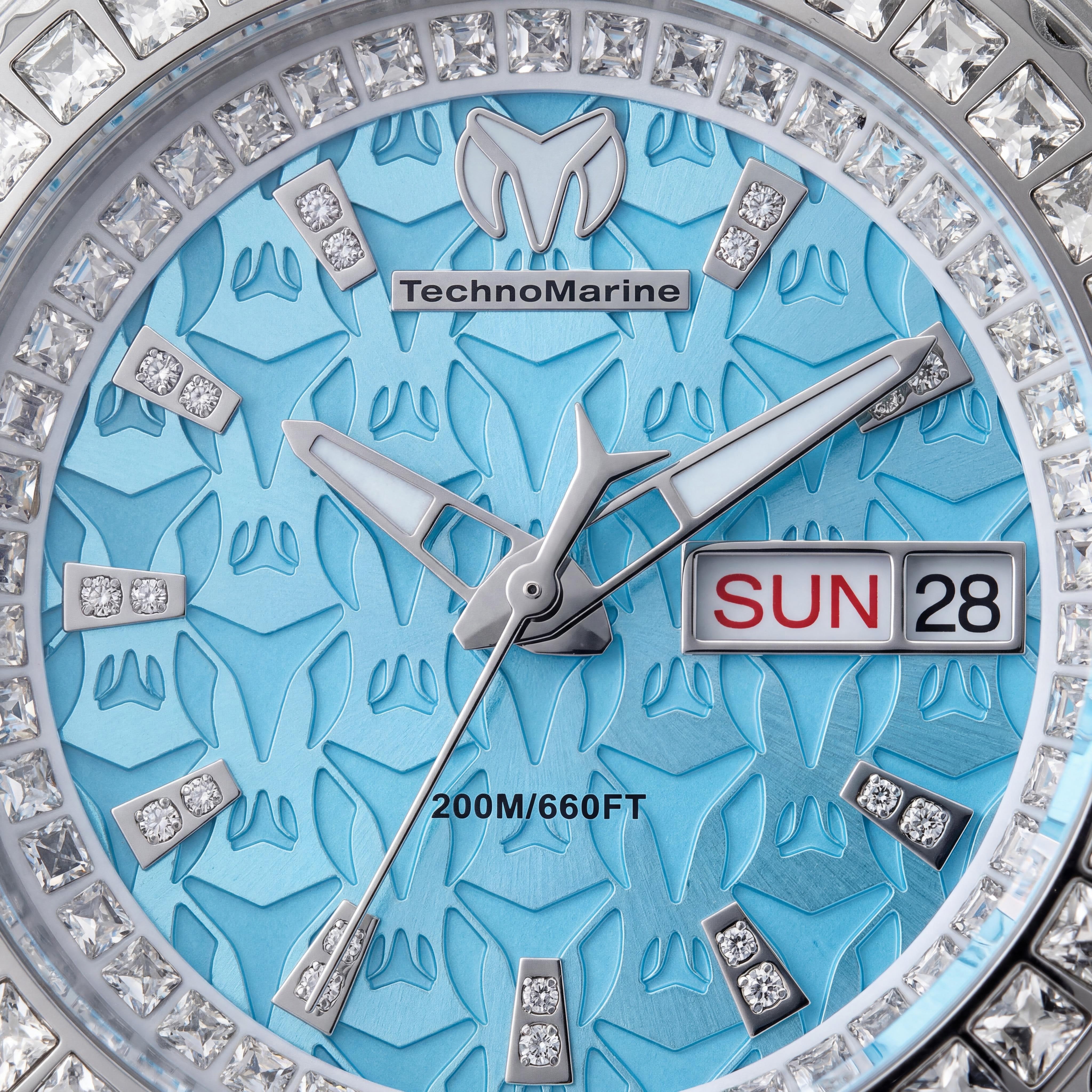Technomarine Cruise TM-125039 Women's Silver Stainless Steel Blue Dial Silicone Strap 40mm Quartz Watch, Photo 2