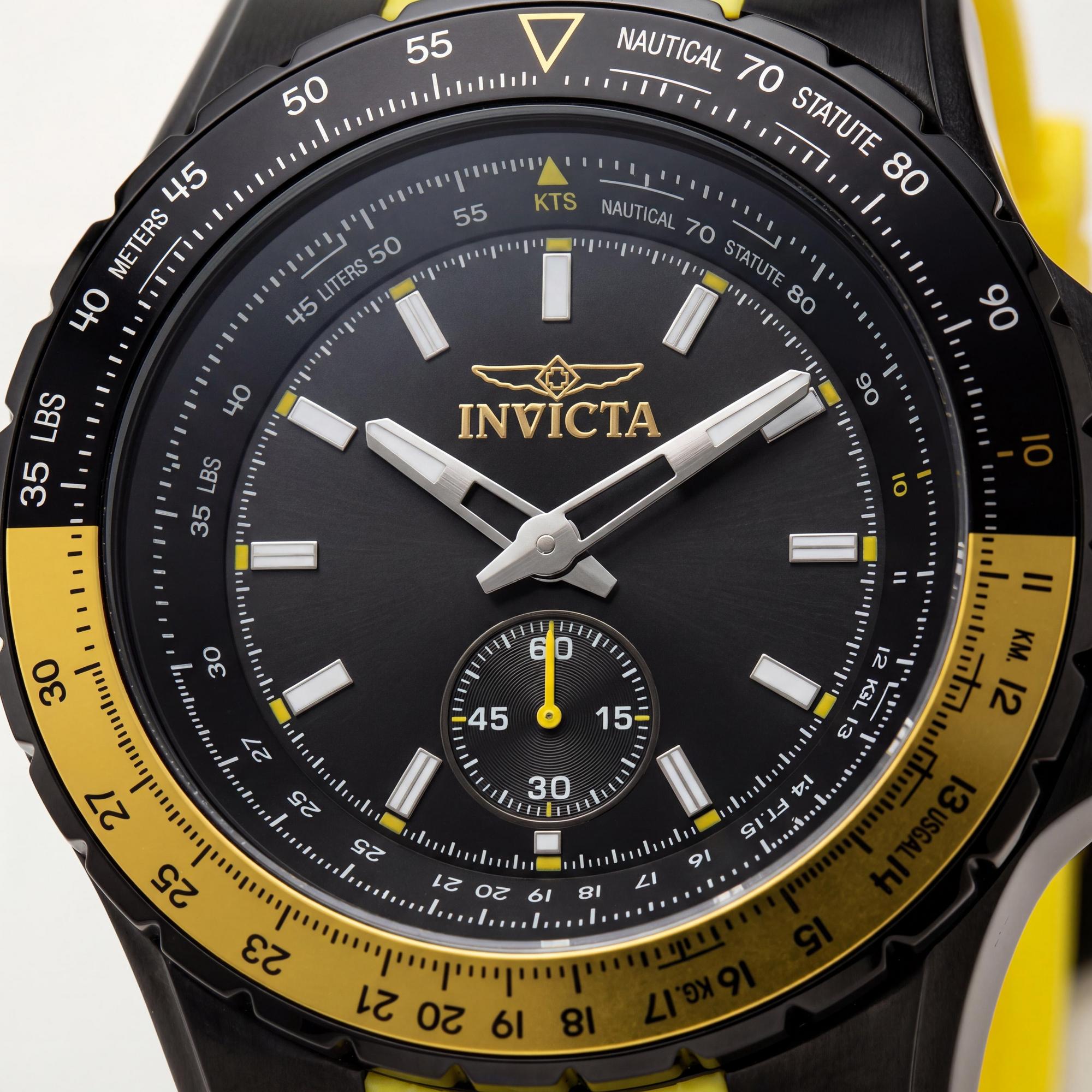 Invicta Aviator 49301 Men's Quartz 50mm Stainless Steel Watch with Grey Dial & Silicone Strap, Photo 2