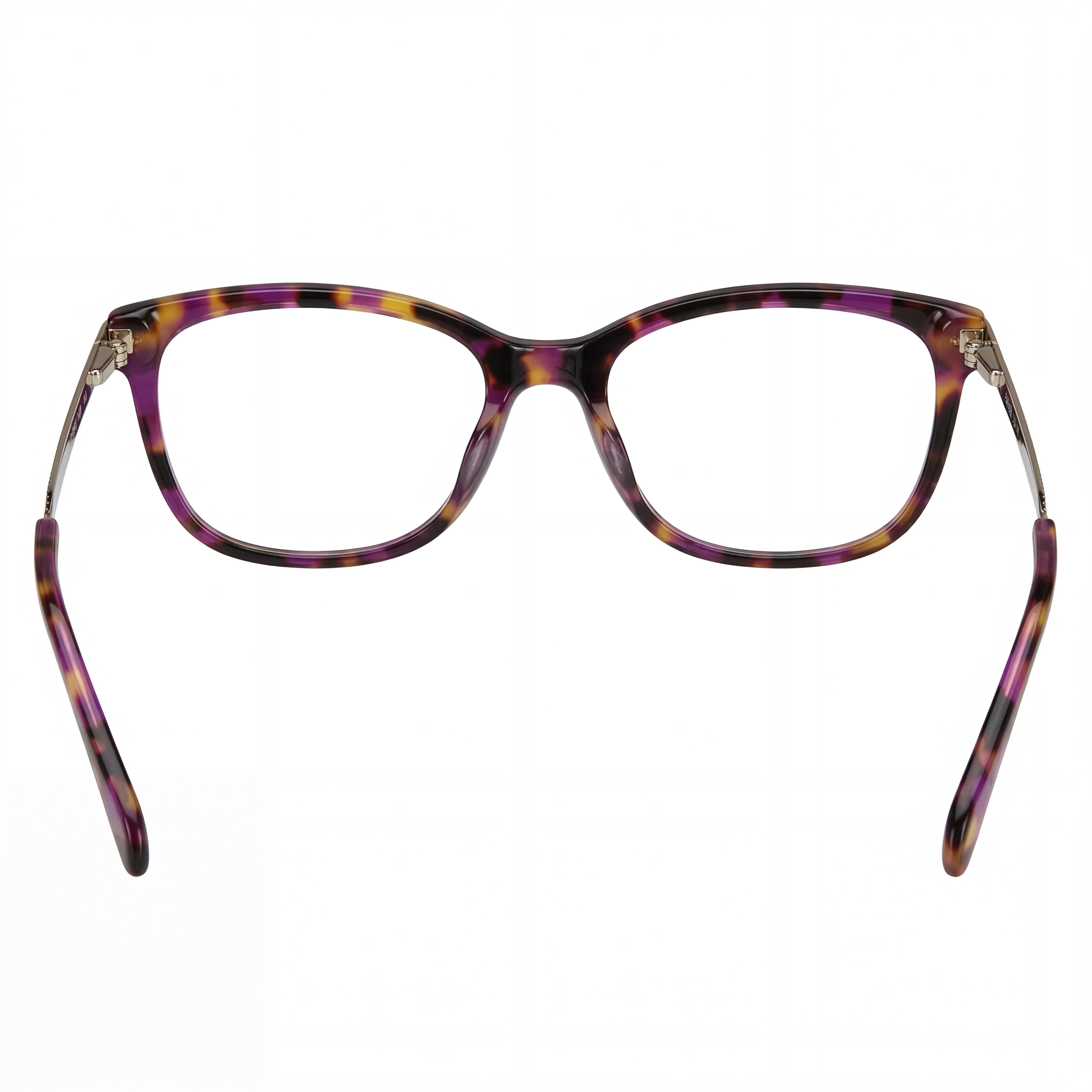 Monturas de gafas ópticas de acetato Fossil Modern para mujer, fucsia Havana, 55 mm, listas para graduar, Photo 3