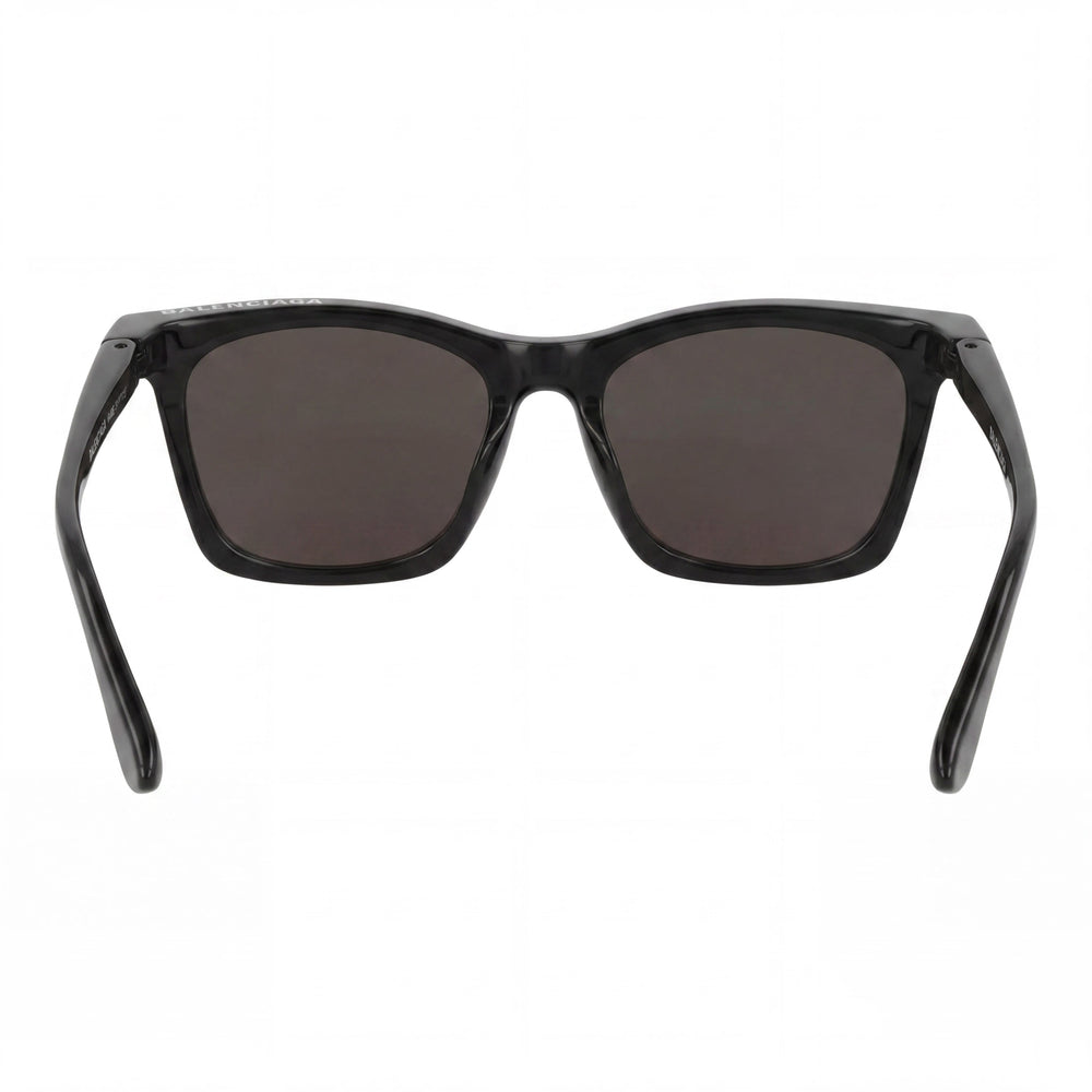 Balenciaga Bb0099sa Women's Black with White Logo Plastic Frame Square Sunglasses with Gray UV Protection Lenses 54mm