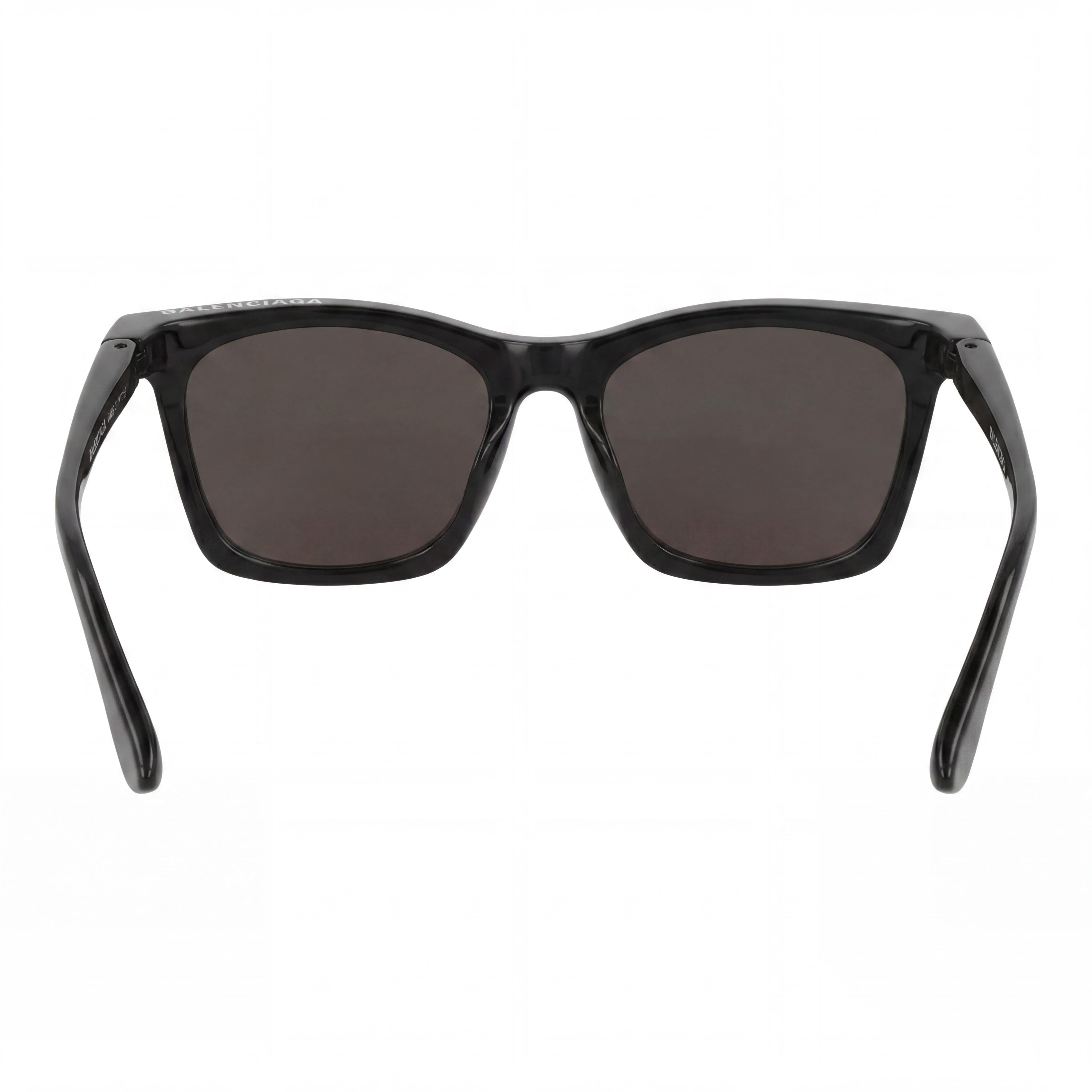 Balenciaga Bb0099sa Women's Black with White Logo Plastic Frame Square Sunglasses with Gray UV Protection Lenses 54mm, Photo 3