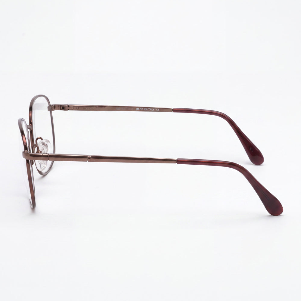 ELASTA E 7057 Men's Havana Copper Metal Eyeglasses 54-19-145 (Clear Demo Lenses, Prescription Ready)