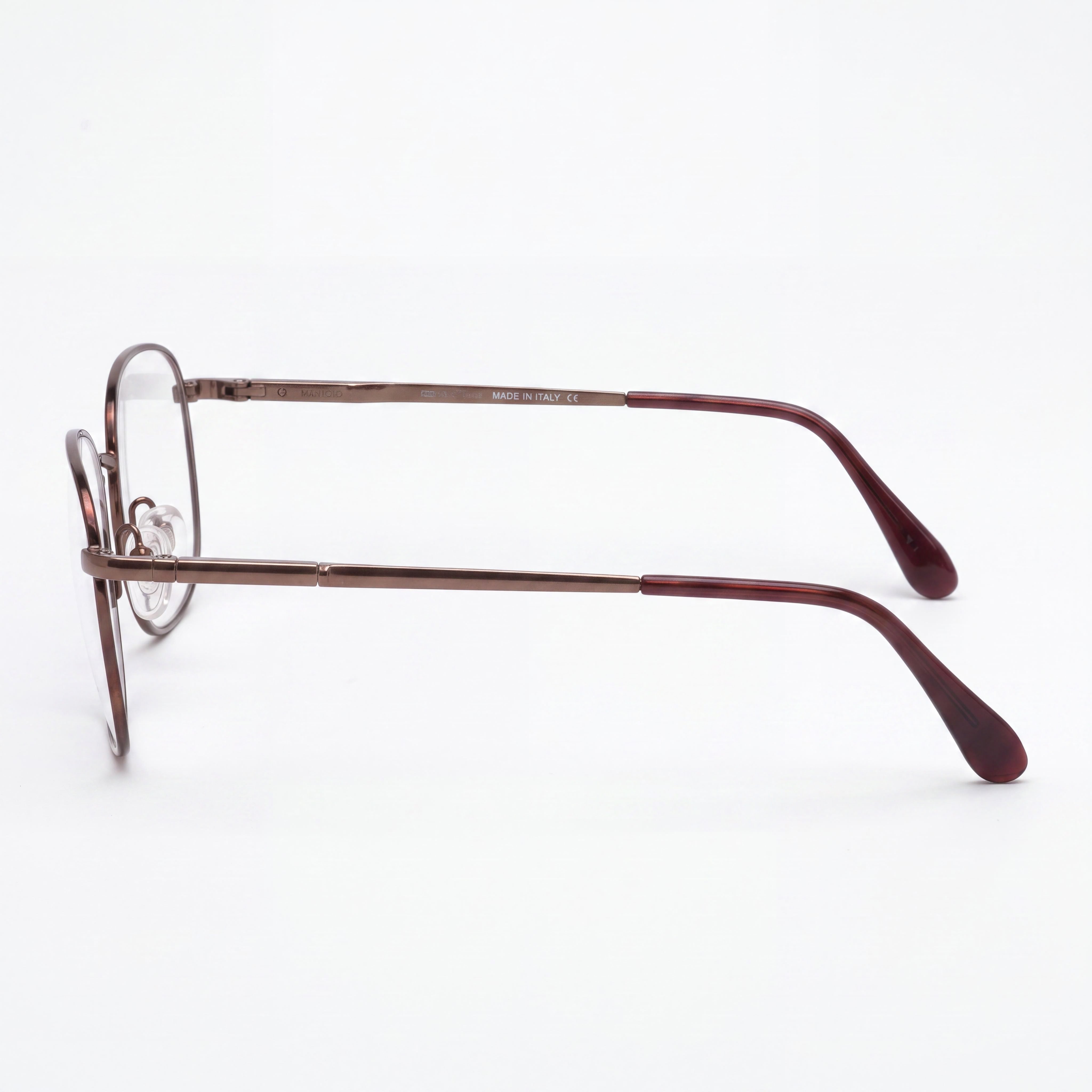 ELASTA E 7057 Men's Havana Copper Metal Eyeglasses 54-19-145 (Clear Demo Lenses, Prescription Ready), Photo 2