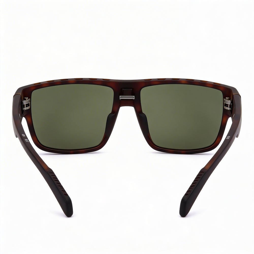 Gafas de sol adidas SP0006 rectangulares de acetato color Havana oscuro para hombre, color verde, sin polarizar, con protección UV, 57-16-135
