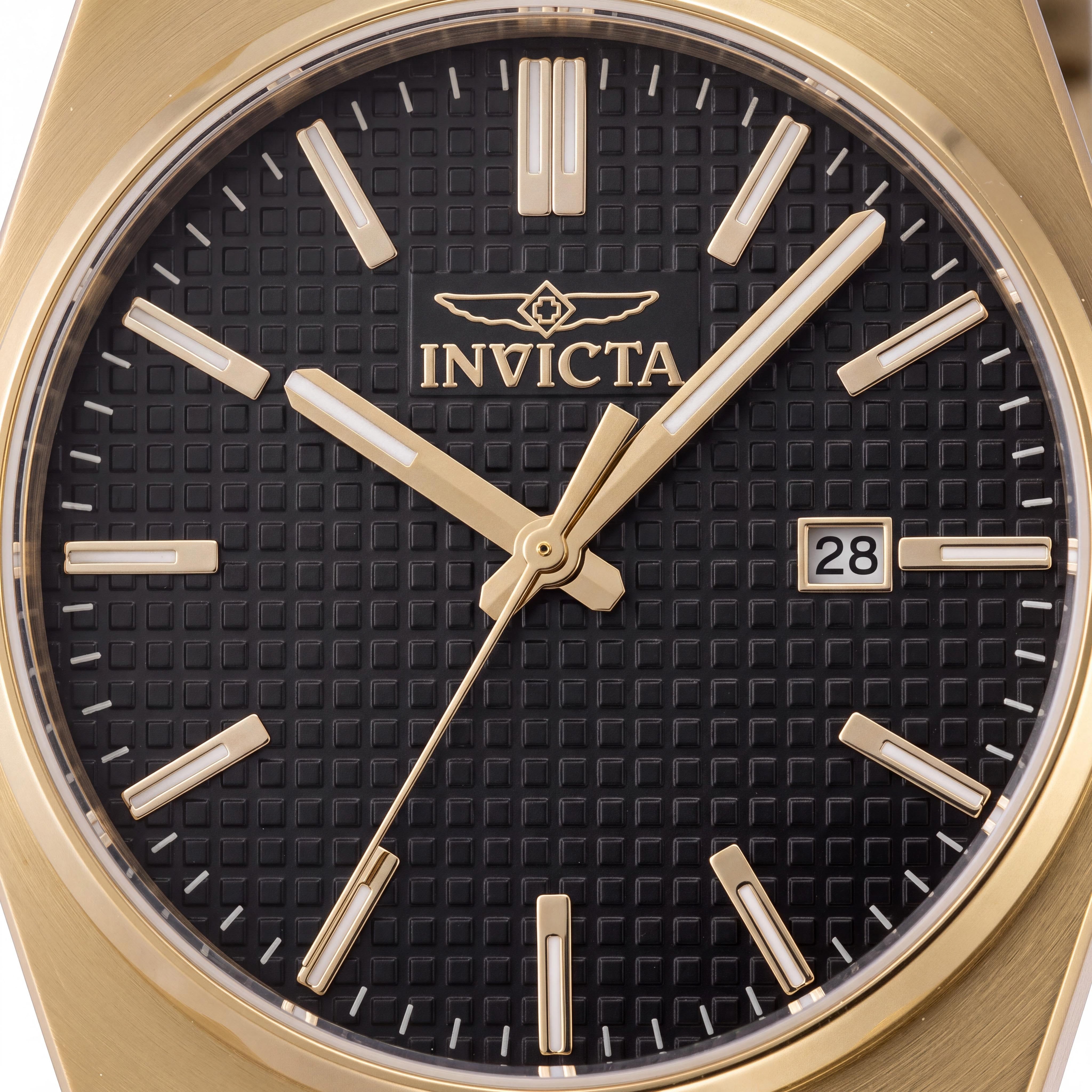Invicta Speedway 48395 Unisex Gold Tone Stainless Steel Black Dial Quartz 5 Bar Water Resistant Watch 40mm, Photo 2