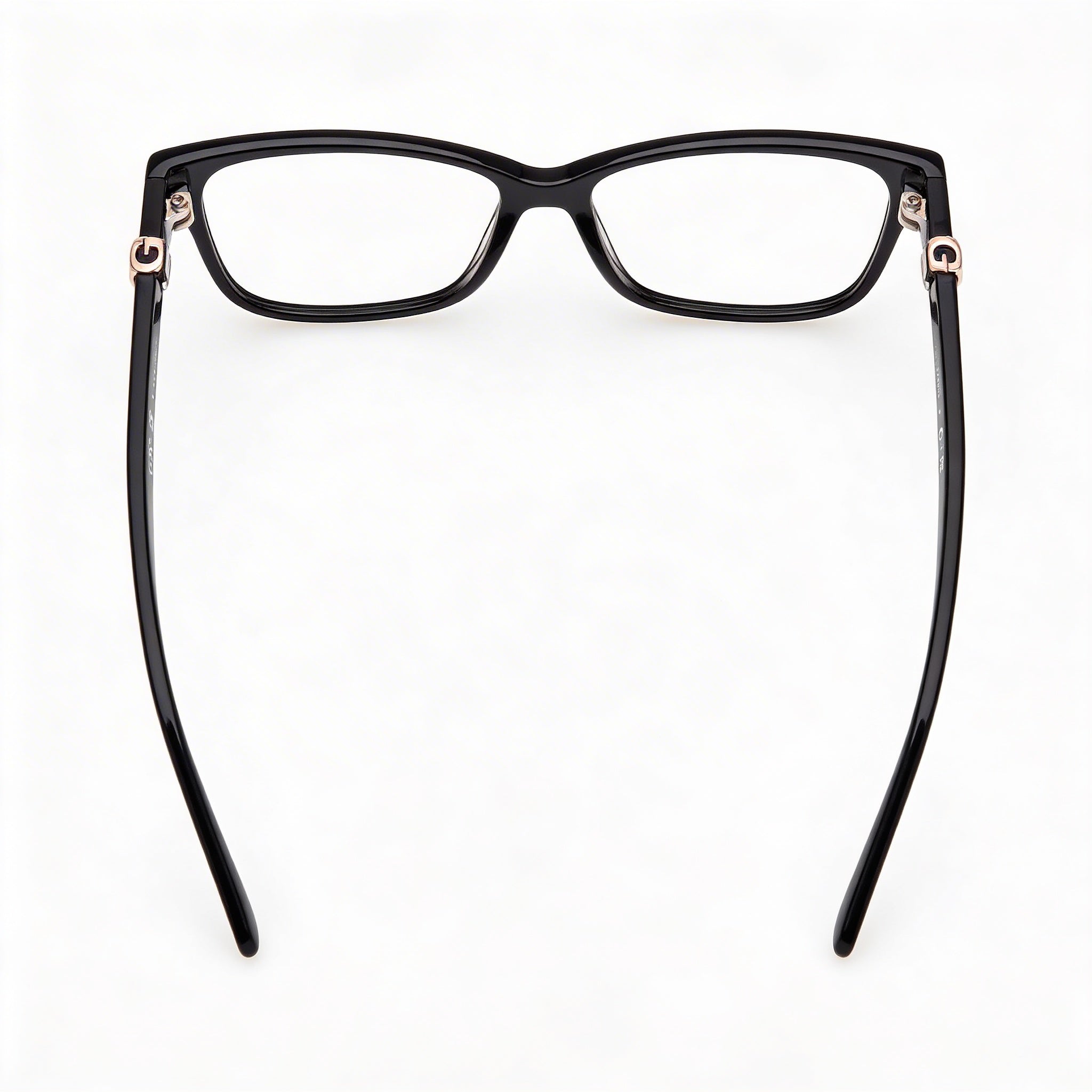 Gafas Guess Gu50227 de montura de plástico negro brillante para mujer, ancho de lente 50 mm, ancho de puente 15 mm, longitud de patilla 140 mm, Photo 2